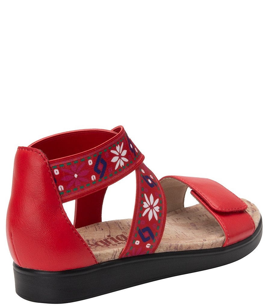 Alegria Lucia Floral Print Ankle Strap Flat Sandals