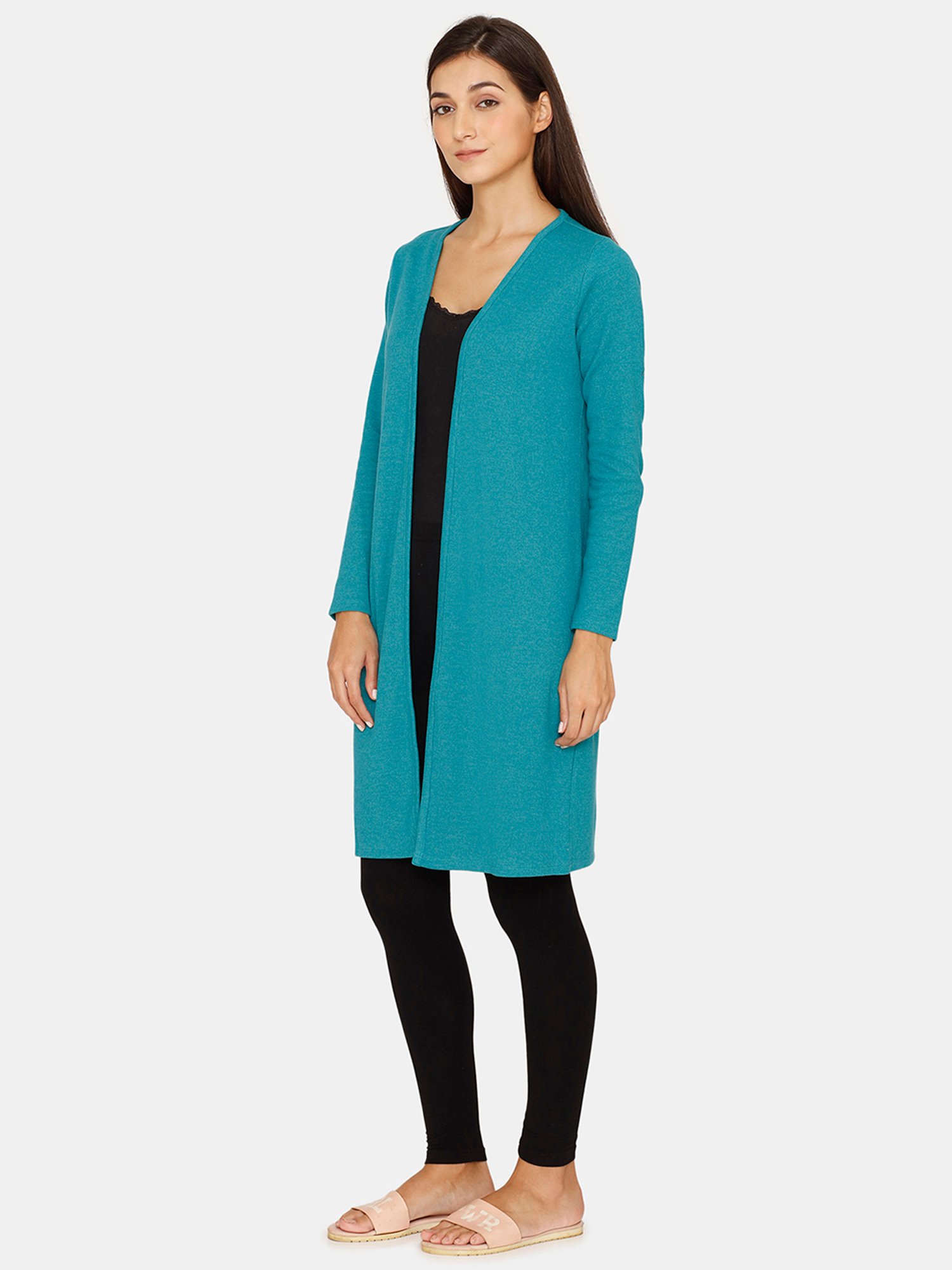 Zivame Teal Long Shrug