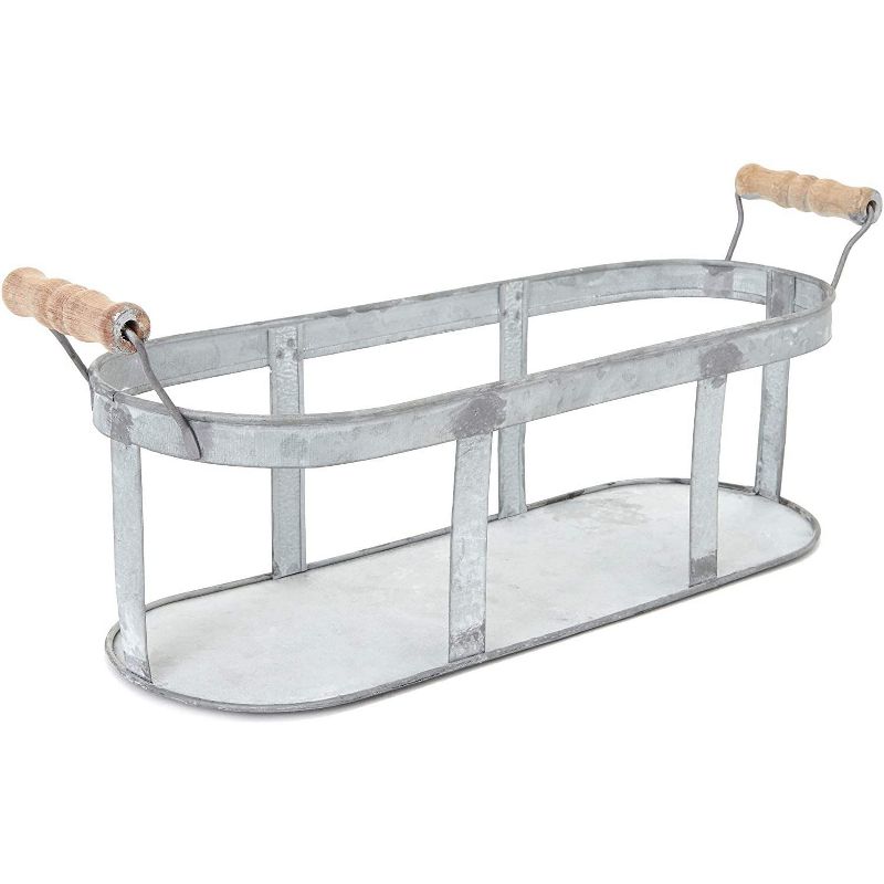 Farmlyn Creek 4 Pack Galvanized Metal Buckets with Metal Tray, Rustic Garden Planters (3.75 x 4 in)