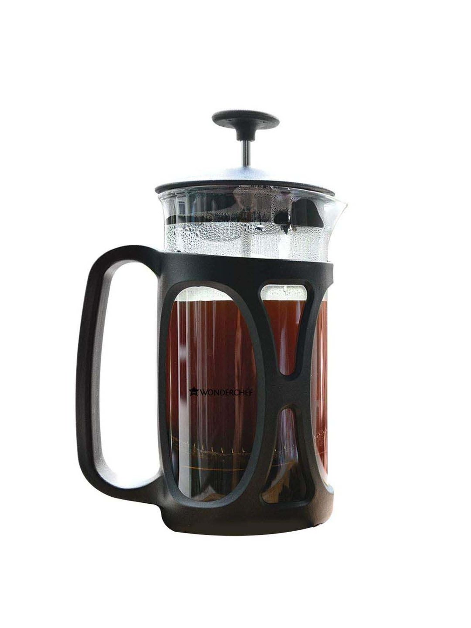 Wonderchef French Press Coffee & Tea Maker with Stainless Steel Plunger & Mesh (350 ml, Black)