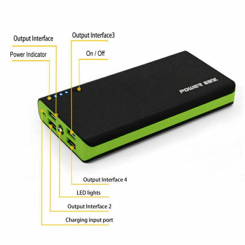 2000000mAh Portable Power Bank 4USB LCD LED External Charger for Cell Phone 2020
