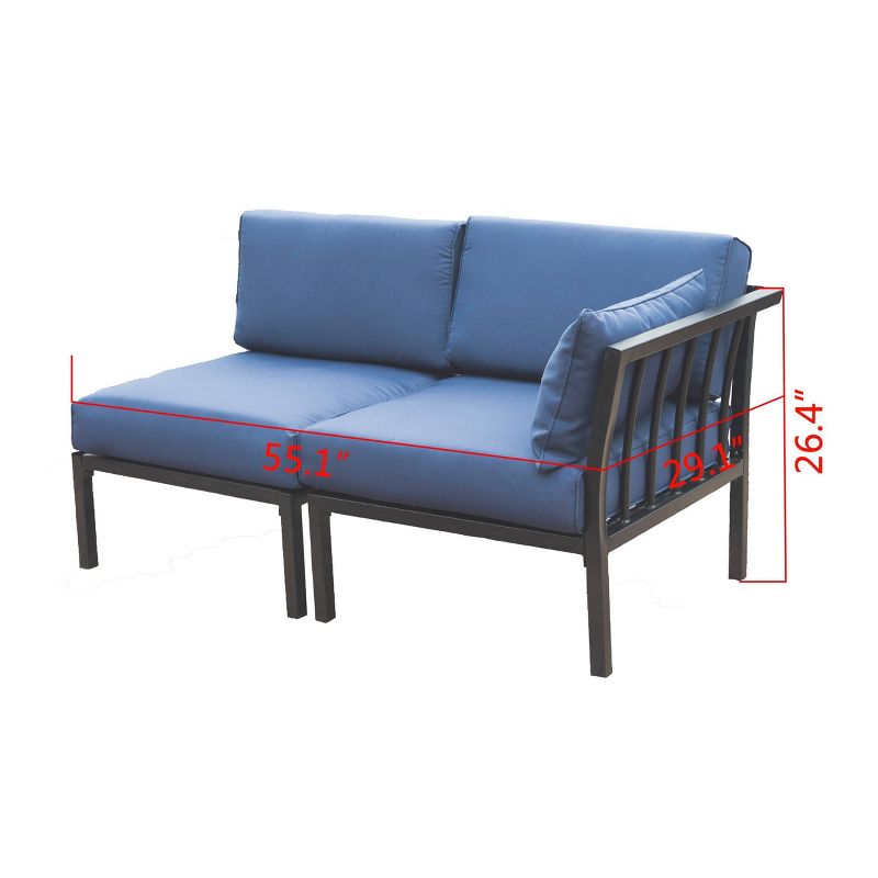 Corner Armless Patio Loveseat - Patio Festival