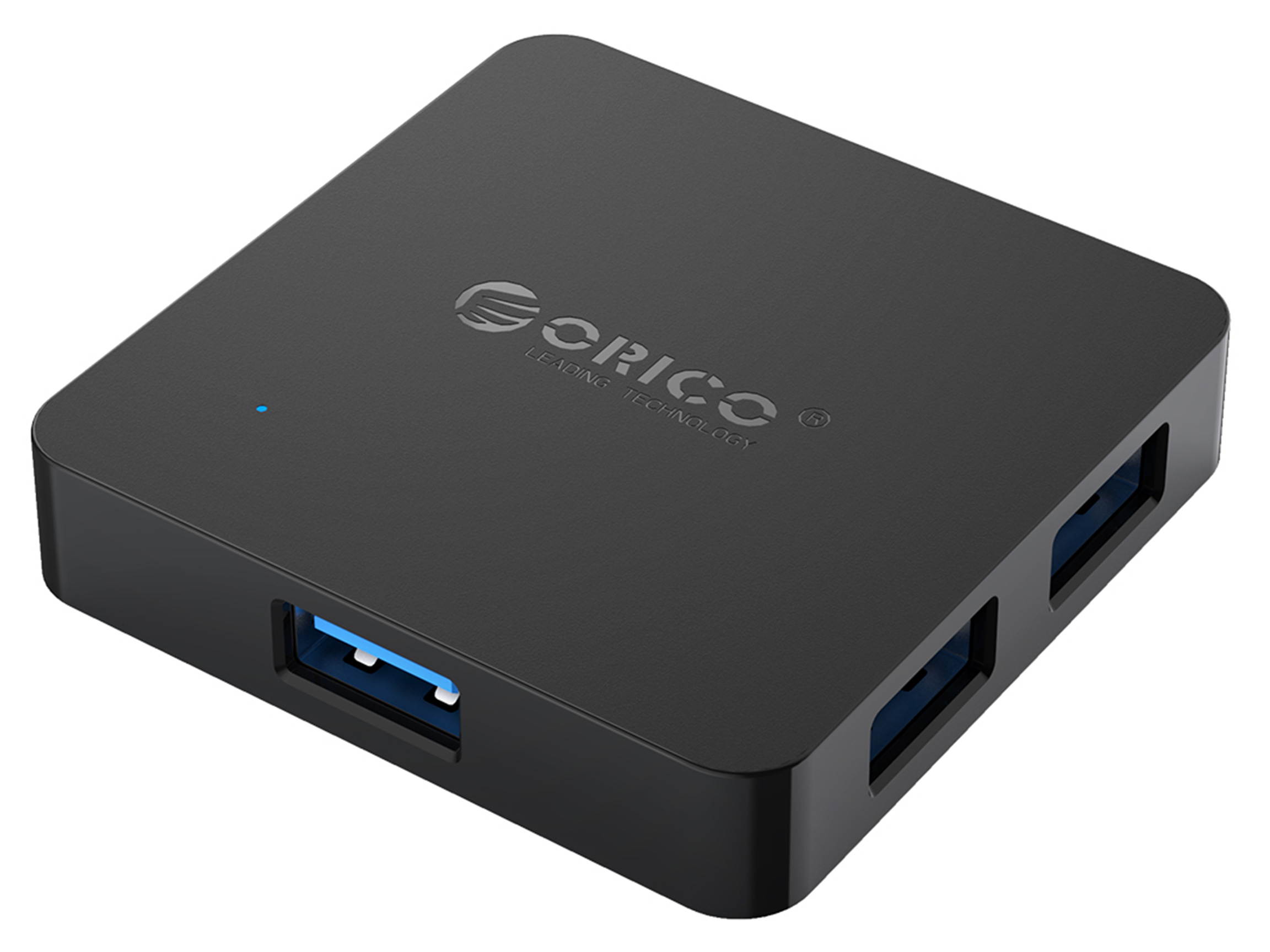 ORICO USB3.0 HUB Super Speed 5Gbps 4 Ports USB 3.0 Splitter Hub Portable OTG HUB with Micro B Power Port for Your Desktop,Laptop,PC,Phones,Tablet -Black  -Black