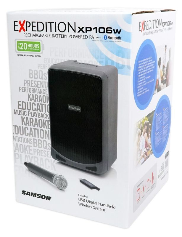 Samson 6" Portable Powered YouTube Karaoke Machine/System+Wireless Microphones