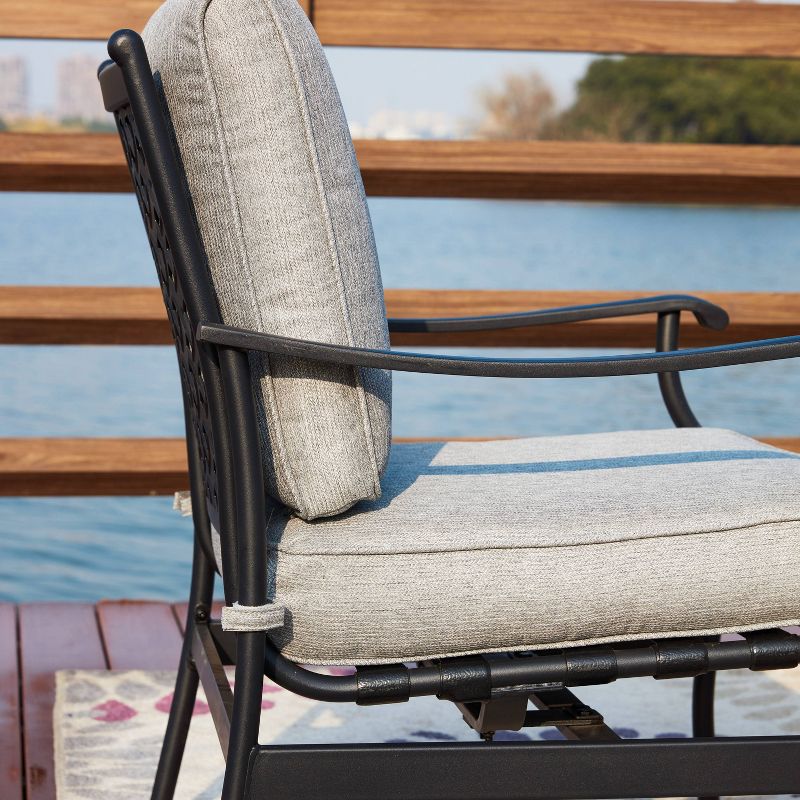 5pc Patio Steel Patio Seating Sets Gray - Lokatse