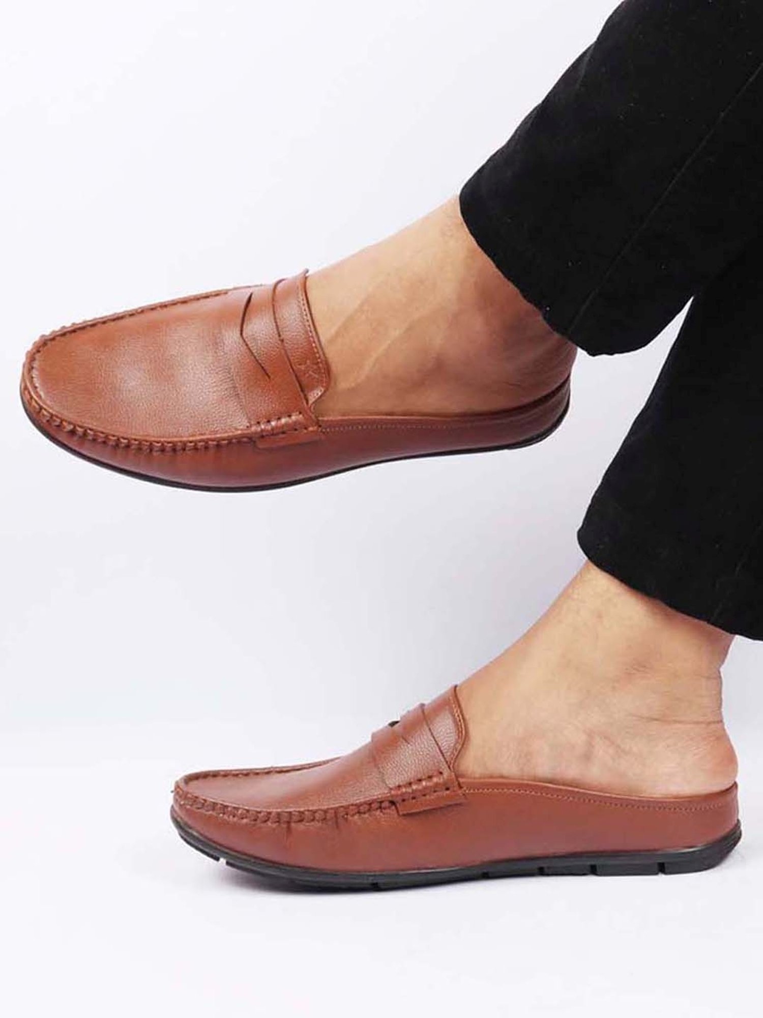 Fausto Men's Tan Mule Shoes