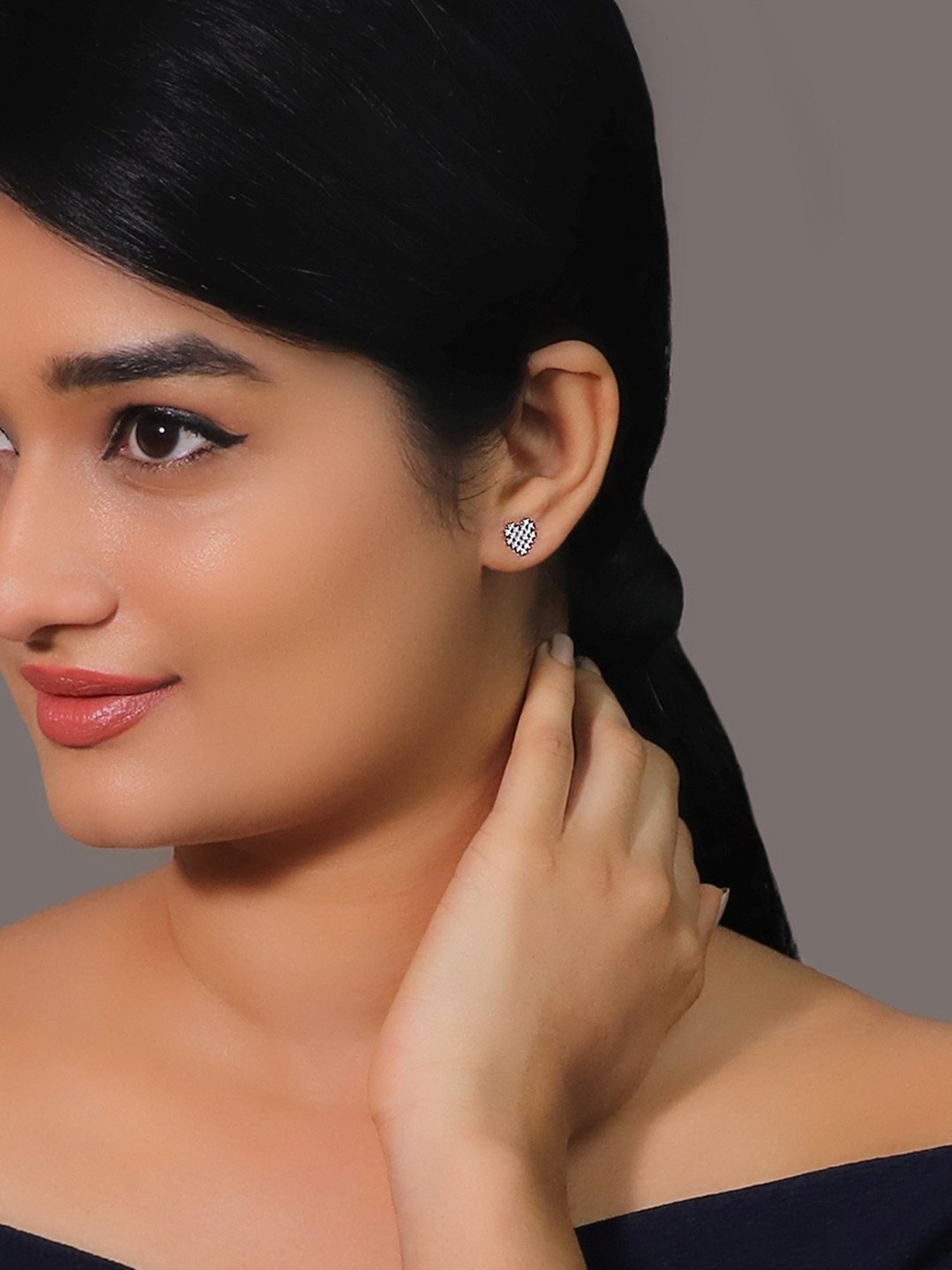 GIVA 92.5 Sterling Silver Mini Heart Earrings for Women