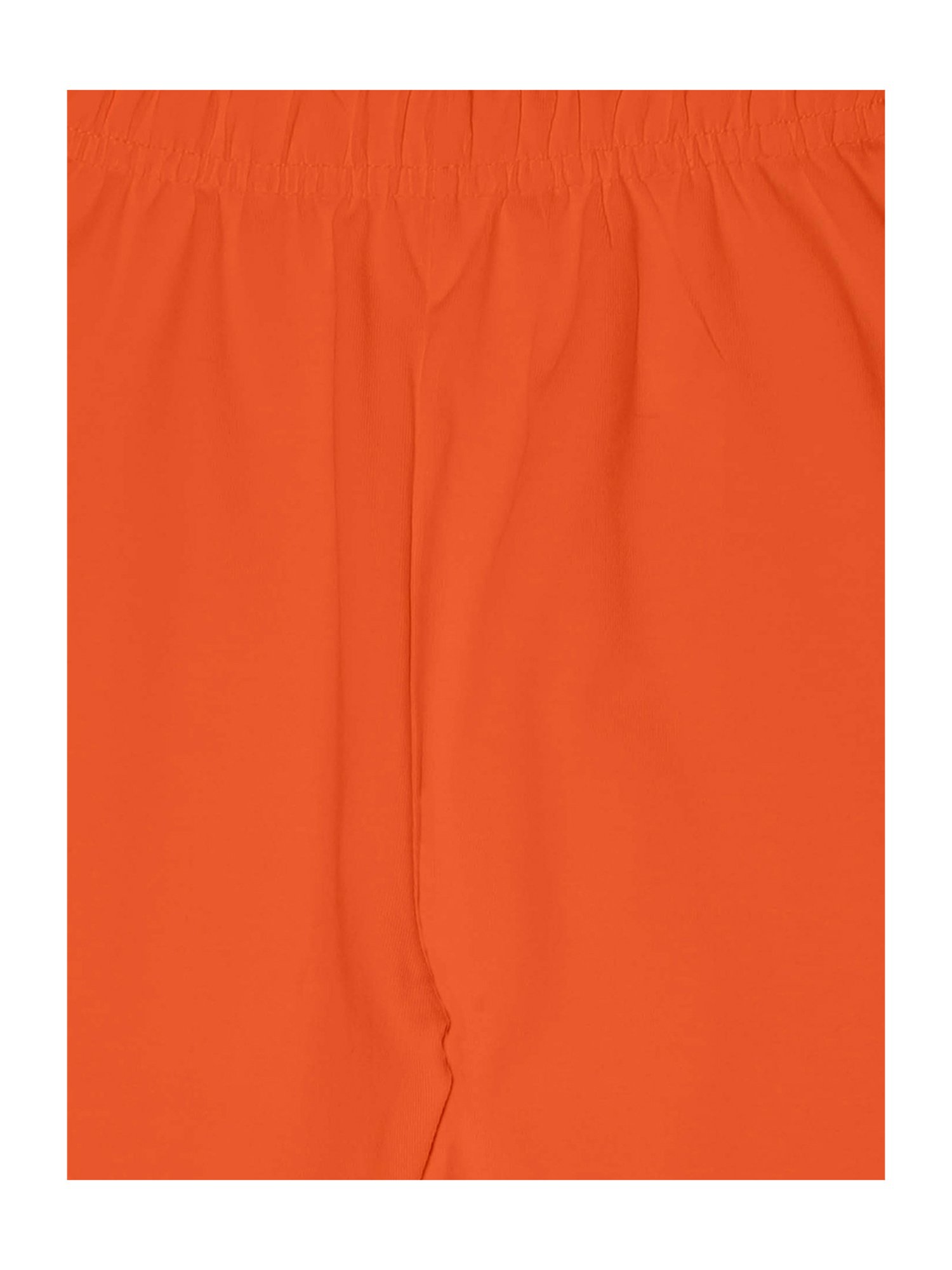 Kiddopanti Girls Orange Solid Leggings