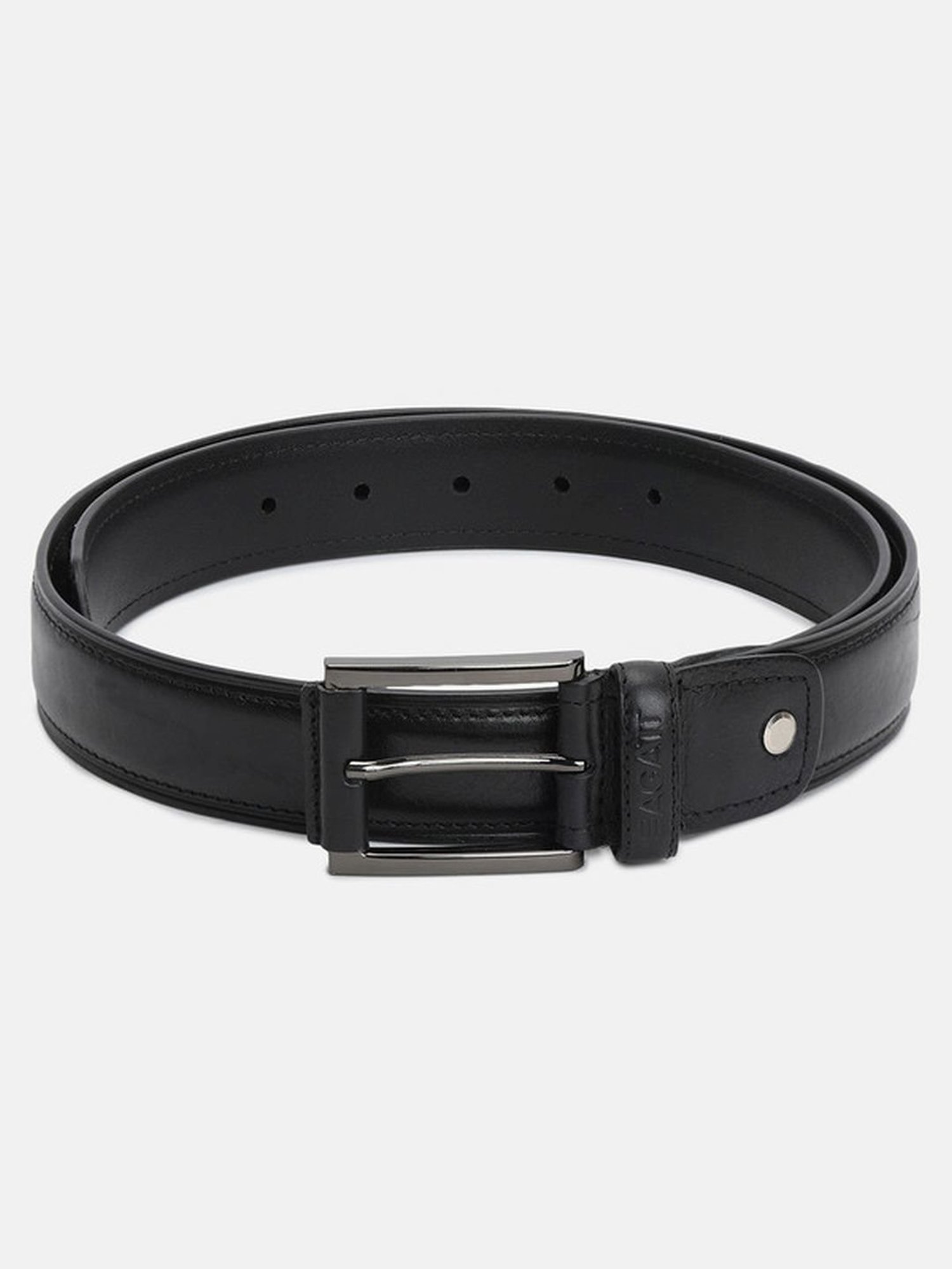 BAGATT Parma Black Leather Solid Waist Belt
