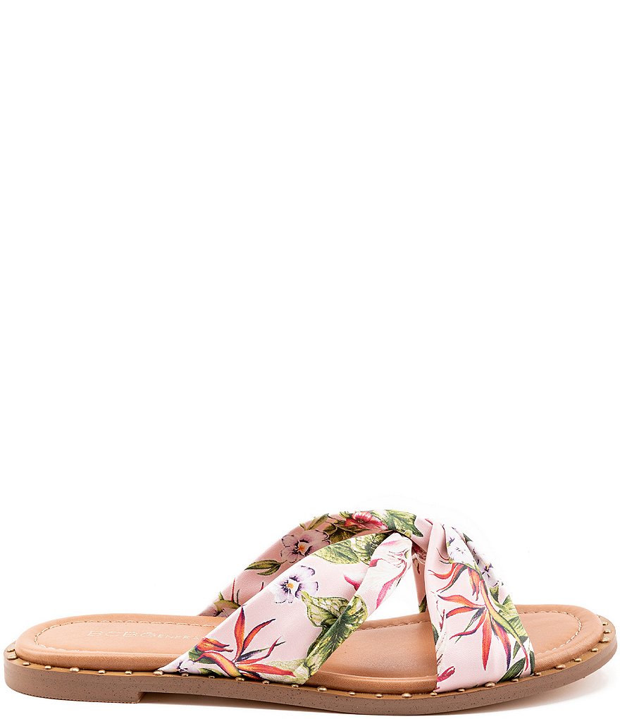 BCBGeneration Zexanna Floral Print Slide Sandals