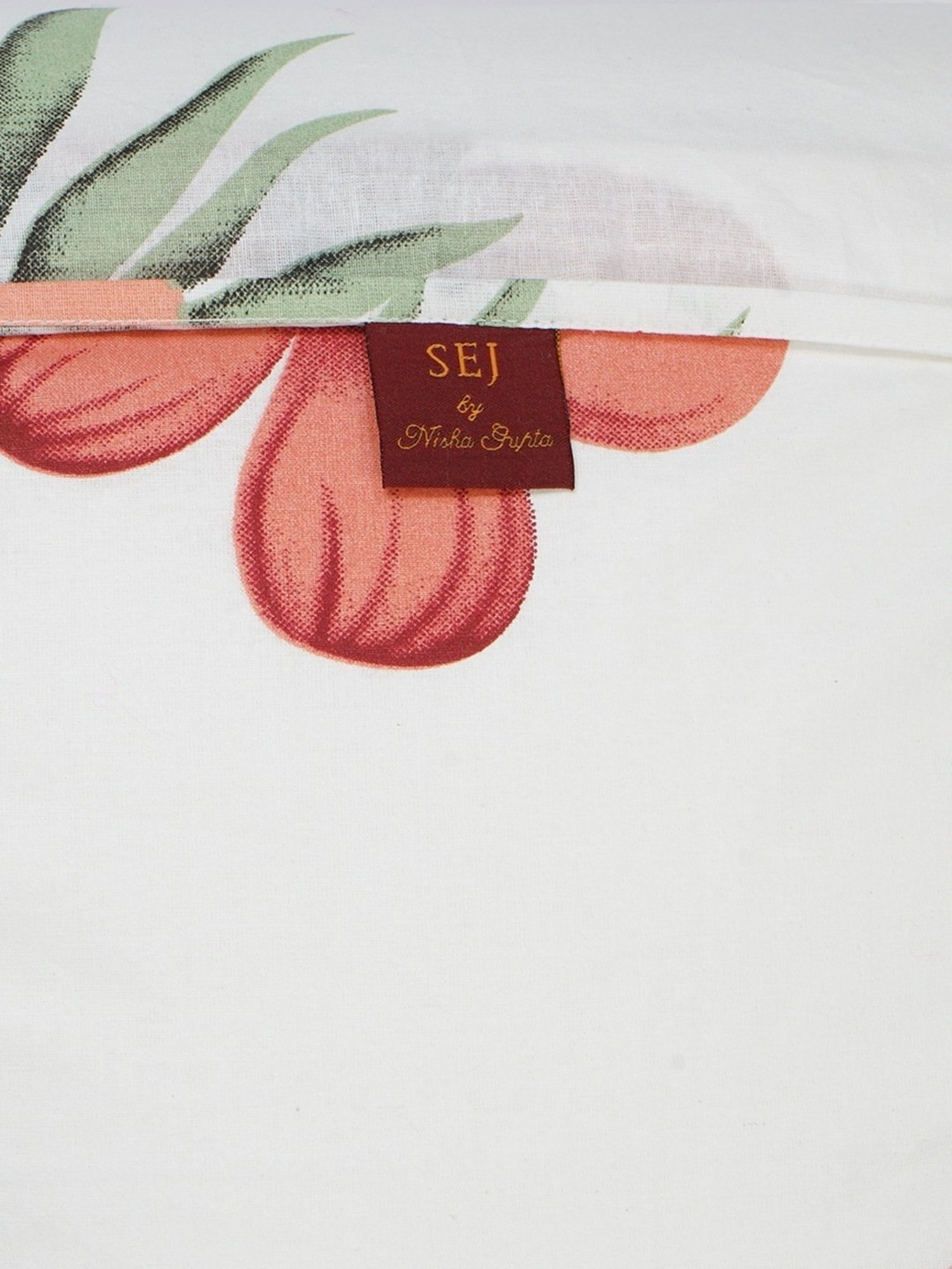 SEJ by Nisha Gupta Abstract Brown 160 TC Cotton Double Bed Sheet with 2 Pillow Covers