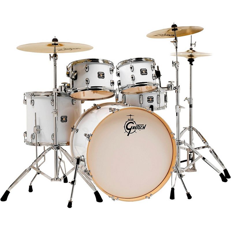 Gretsch Drums Energy 5-Piece Drum Set With Hardware and Zildjian Cymbals White