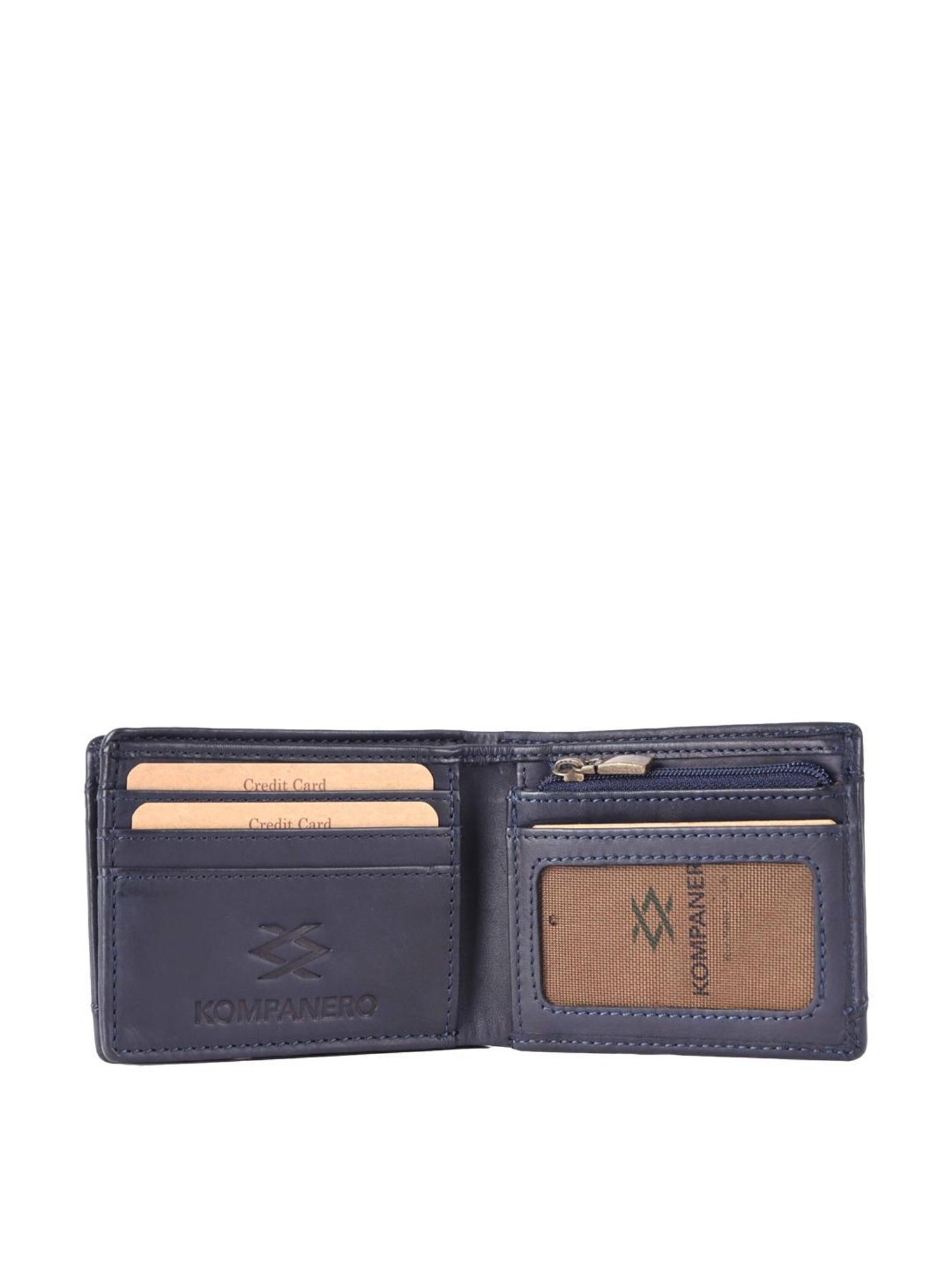 KOMPANERO LEO Blue Solid Bi-Fold Wallet