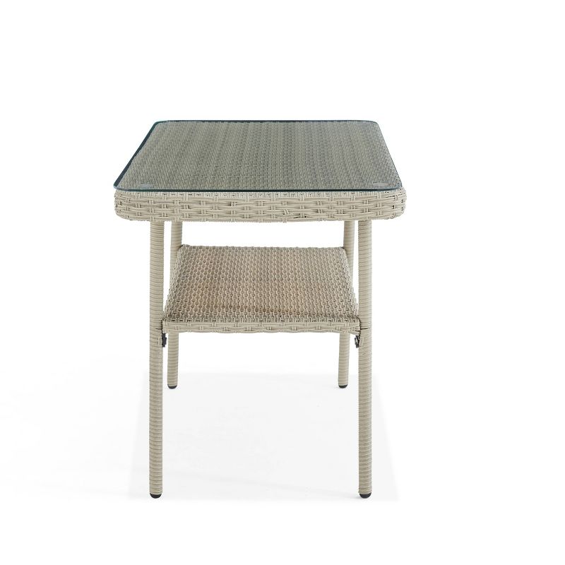 42" x 26" All-Weather Wicker Windham Outdoor Cocktail Table Gray - Alaterre Furniture