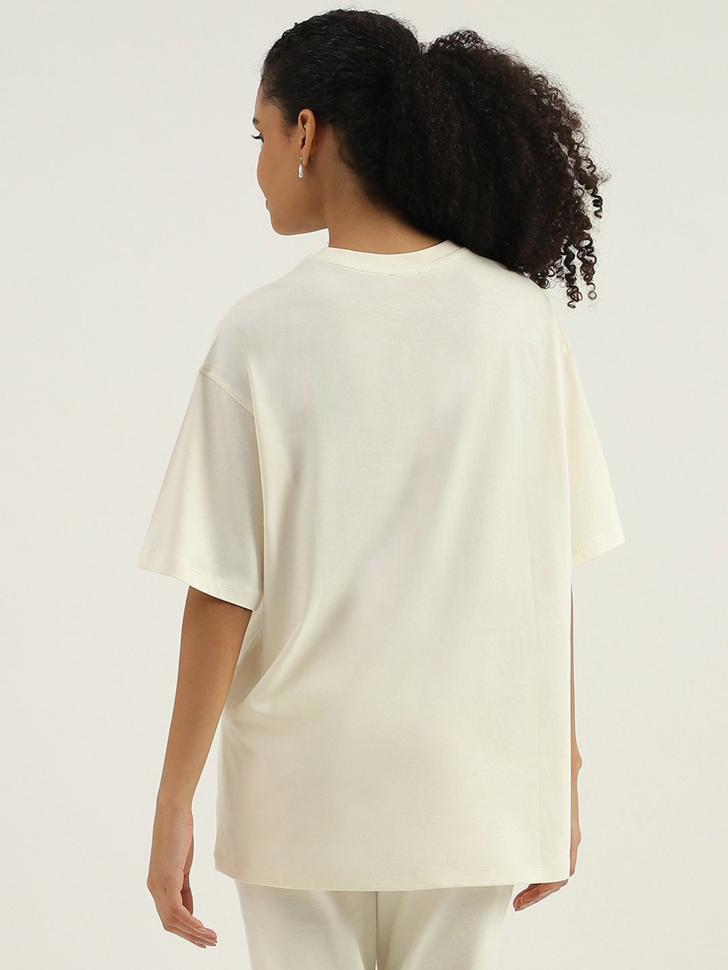United Colors of Benetton White Cotton Printed T-Shirt