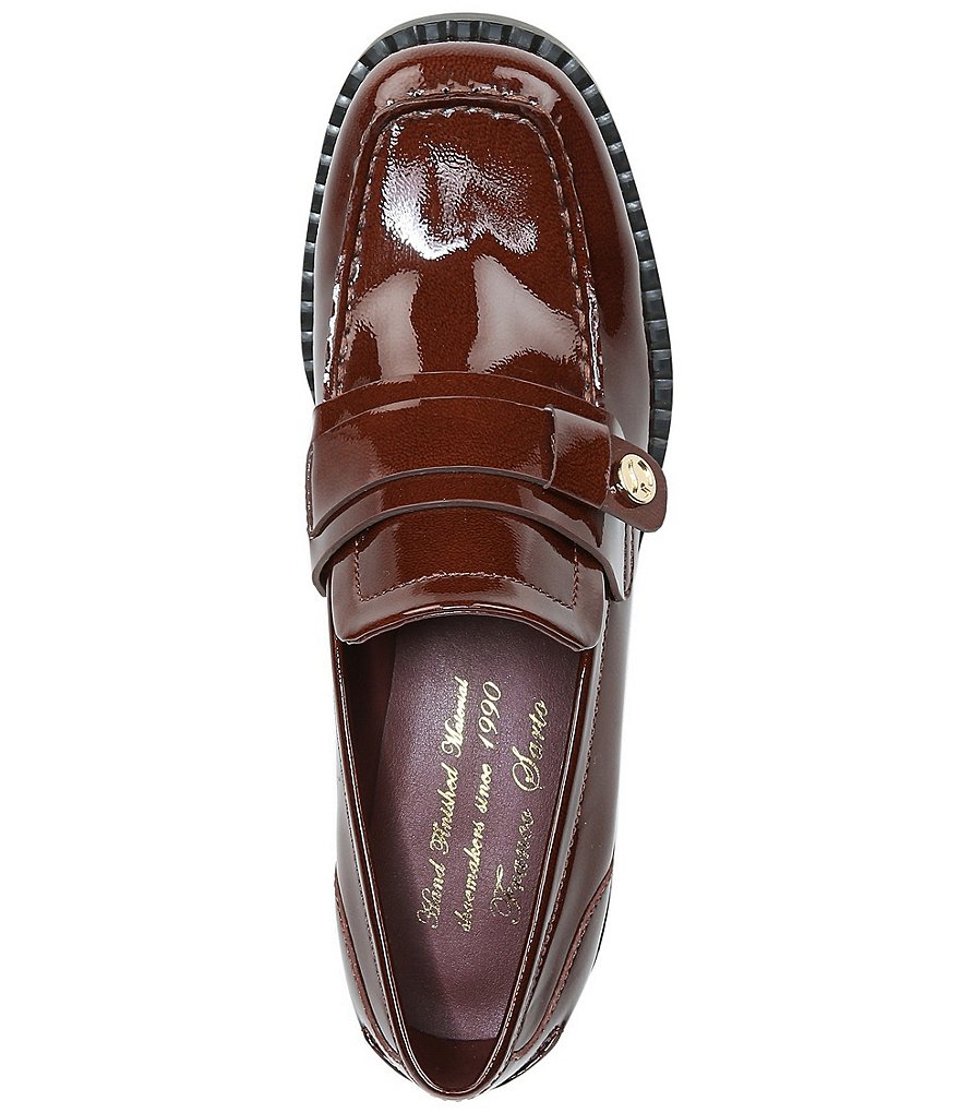 Franco Sarto Rozette Crinkle Patent Leather Loafer Pumps