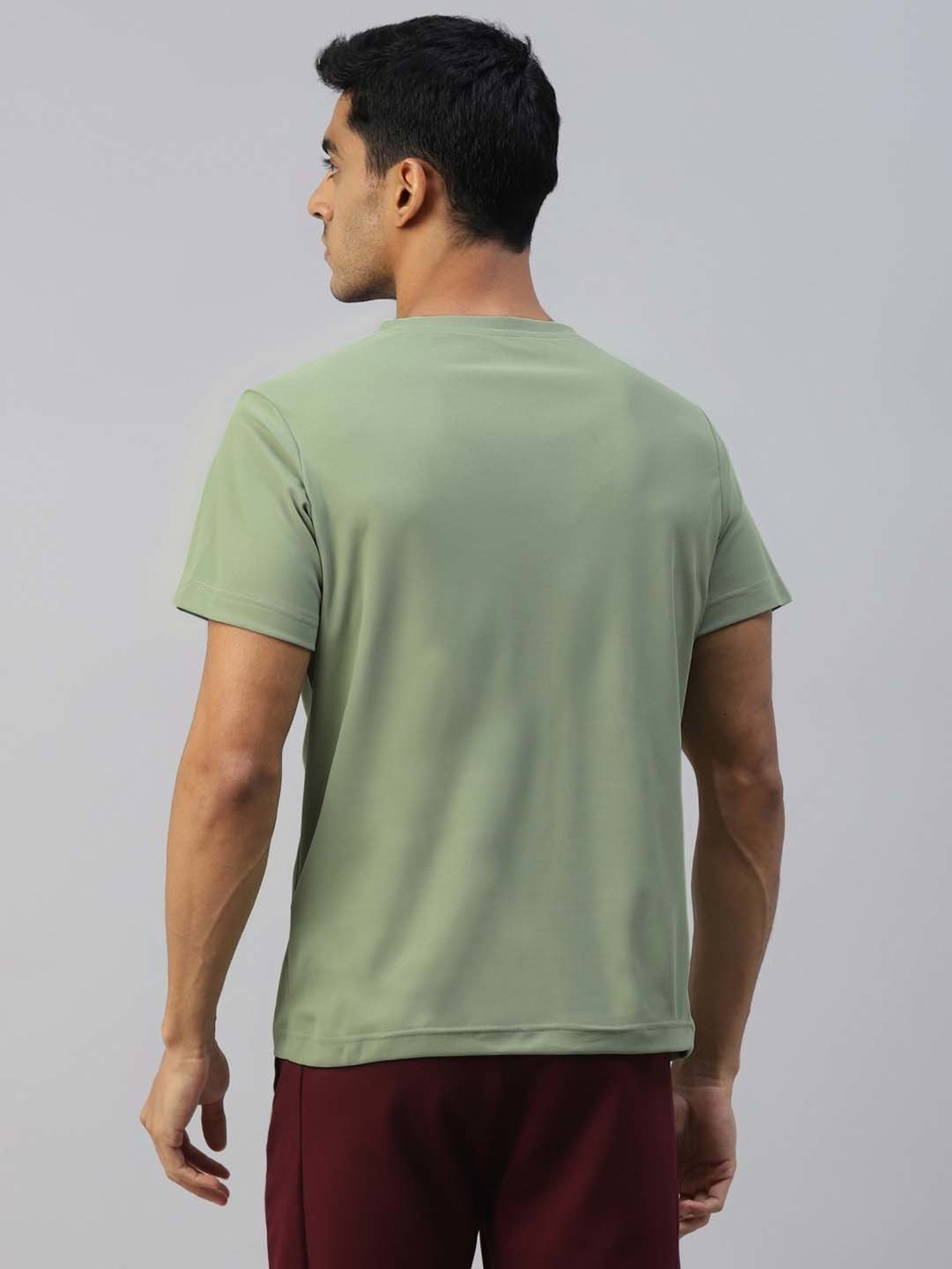Slowave Pista Green Slim Fit Crew T-Shirt