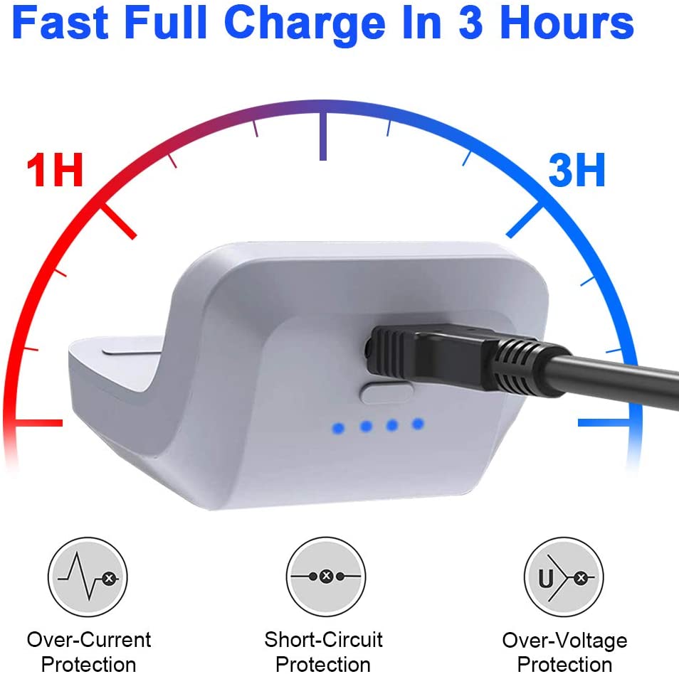 PS5 Dualsense Battery Pack, 1500mAh Wireless Charge Power Bank Rechargeable Backup Type C Battery Kit with Power Indicator Light for Sony Playstation 5 Controller DualSense