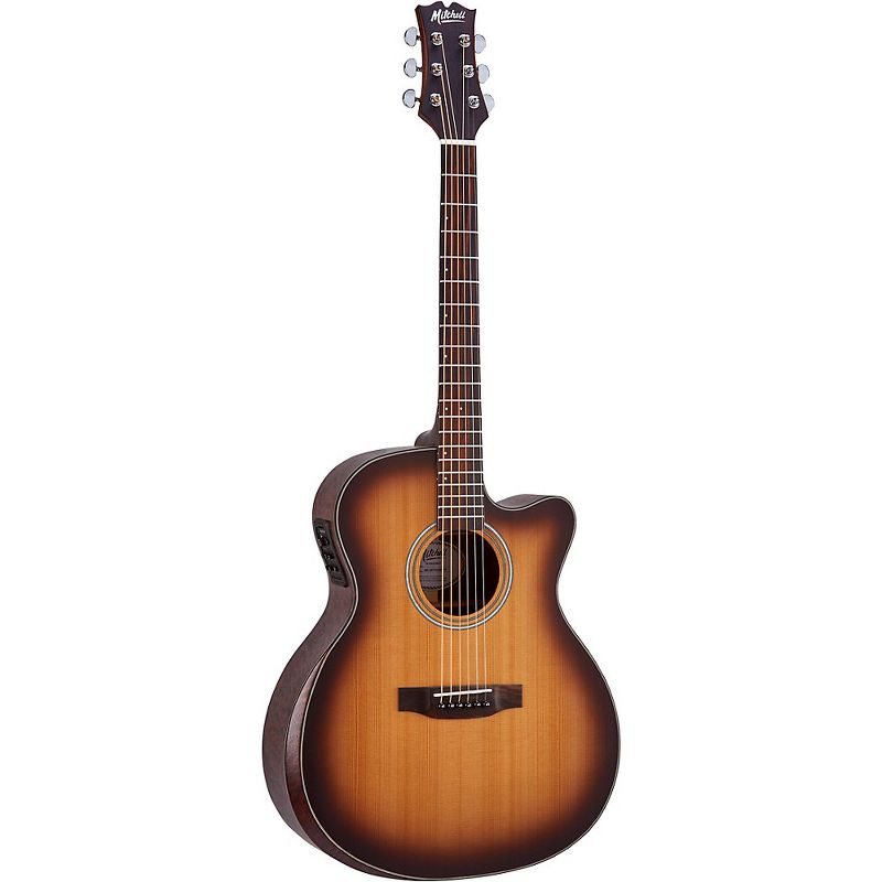 Mitchell Terra Series T413CEBST Auditorium Solid Torrefied Spruce Top Acoustic Electric Cutaway Guitar Edge Burst