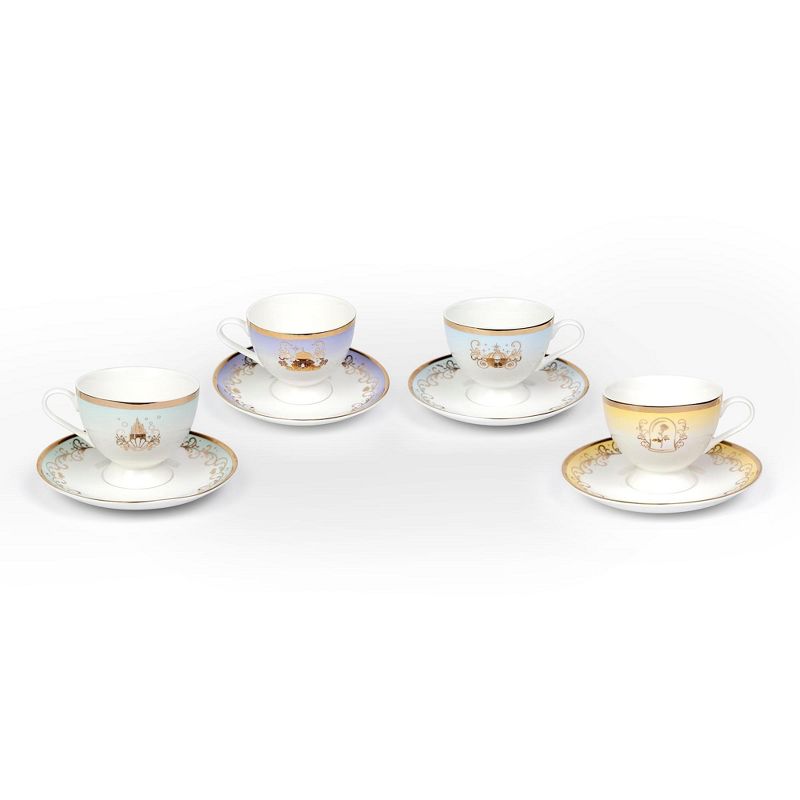 Robe Factory LLC Disney Princess 13-Piece Ceramic Tea Set | Ariel, Cinderella, Jasmine, Belle