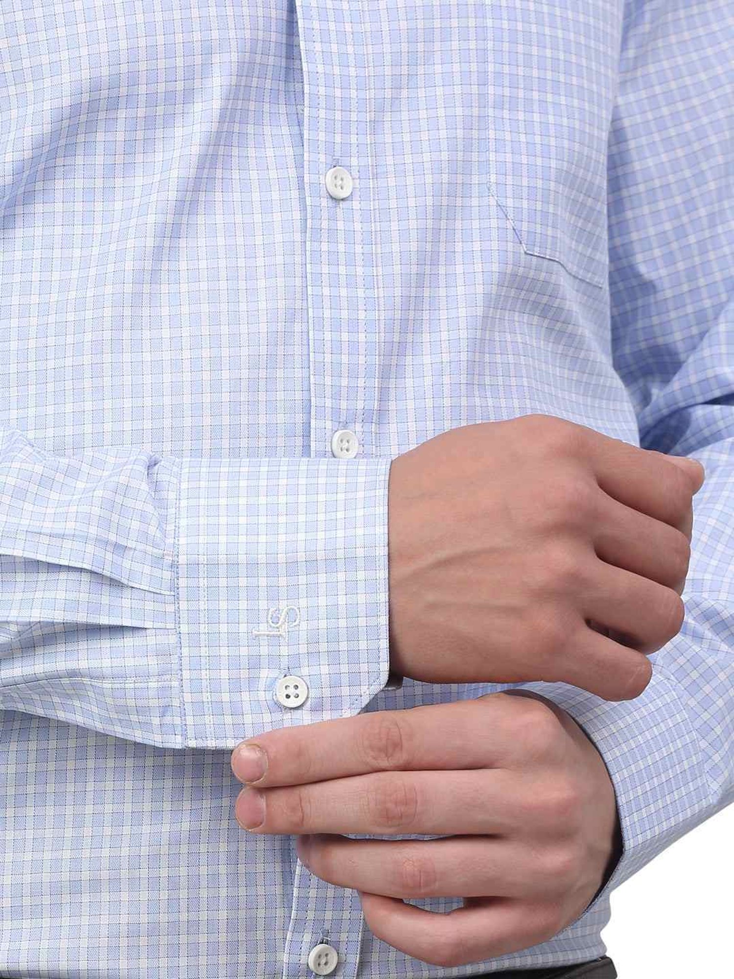 Louis Stitch Blue Cotton Regular Fit Checks Shirt