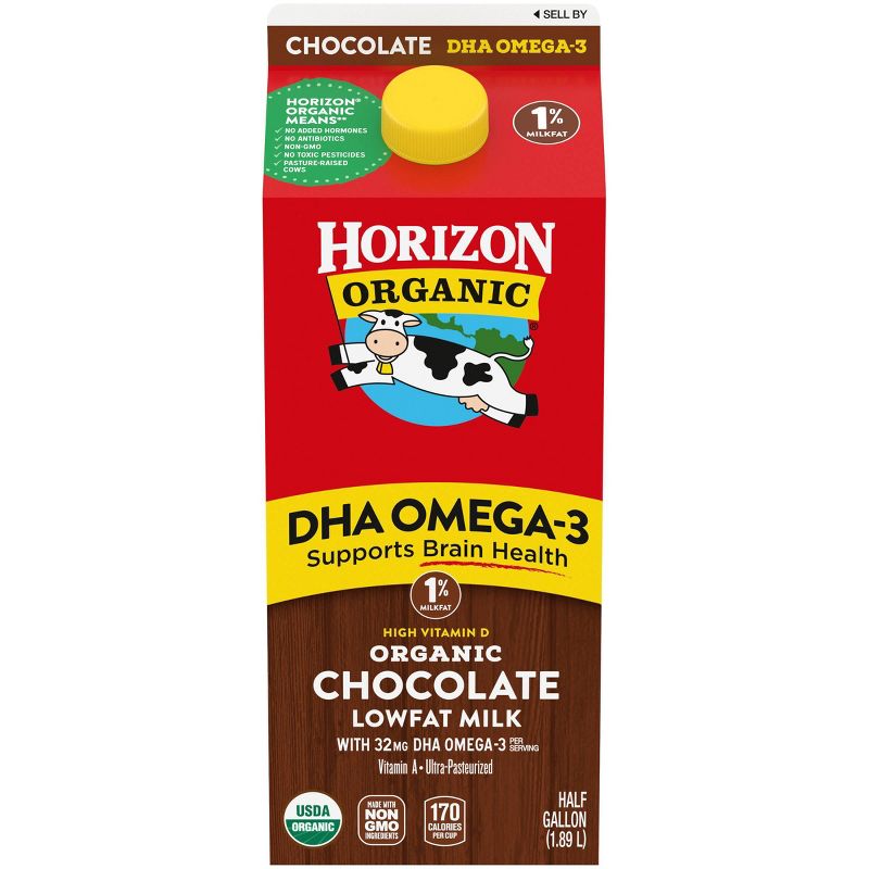 Horizon Organic 1% Chocolate Milk with DHA Omega-3 - 0.5gal