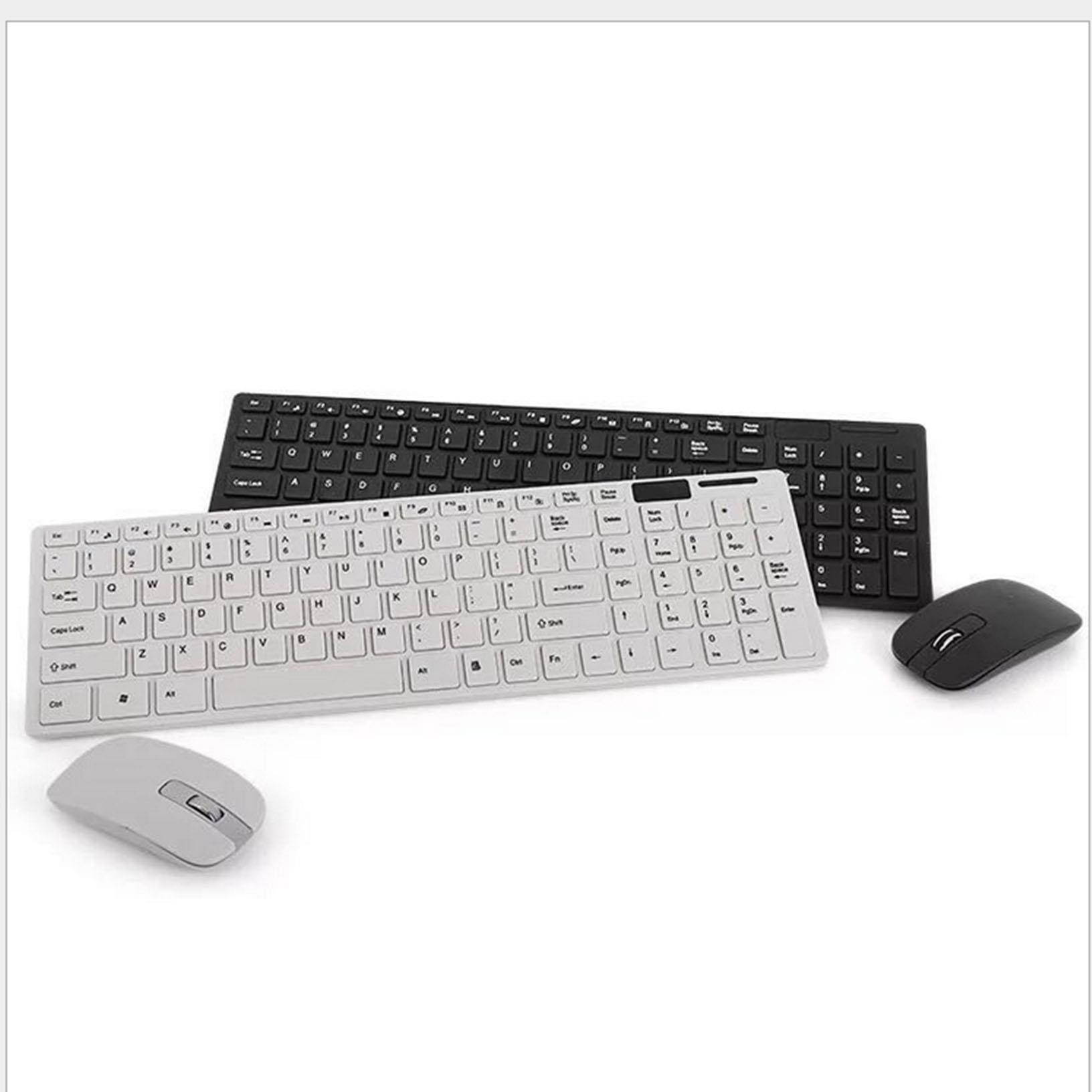 Slim 2.4GHz Wireless Keyboard and Mouse Set Full-Size USB PC Laptop Computer