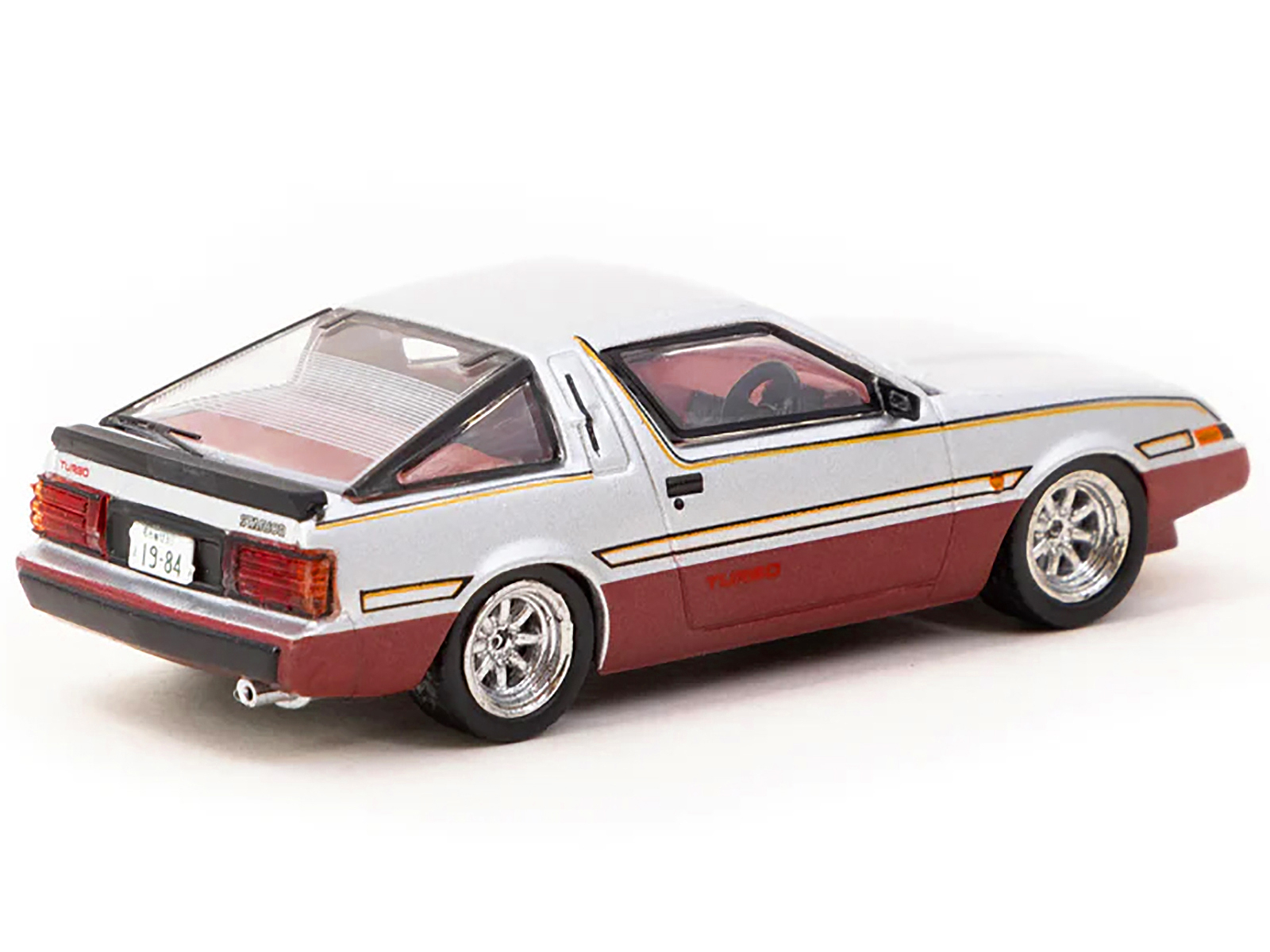 Mitsubishi Lancer RS Evolution III RHD (Right Hand Drive) Scortia White with Red Rally Stripes 1/64 Diecast Model Car by Hobby Japan