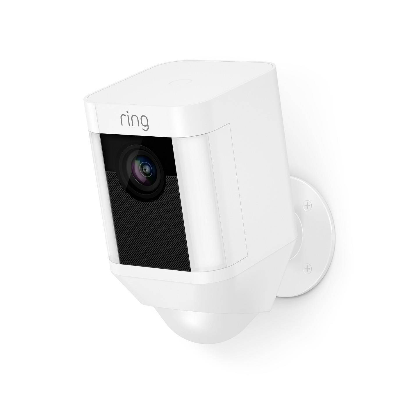 Ring Indoor/Outdoor 1080HD Wired Security Camera with LED Spotlight, White