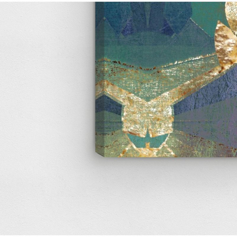 20" x 20" Turquoise Deco Abstract Unframed Canvas Wall Art in Blue - Oliver Gal