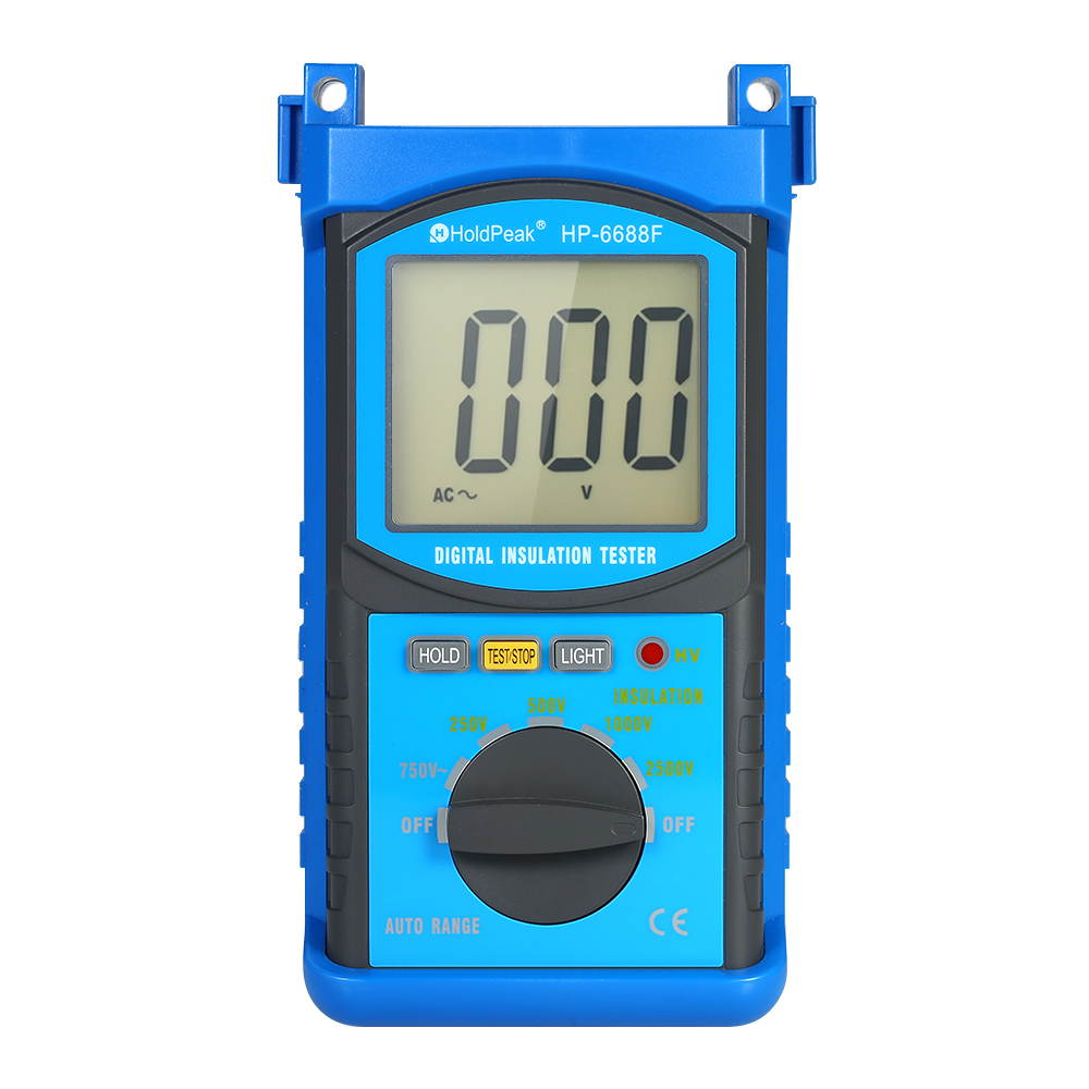 HoldPeak Auto-range LCD Digital Insulation Resistance Tester Megohm Meter Megger Megohmmeter DC250V/500V/1000V/2500V Voltmeter