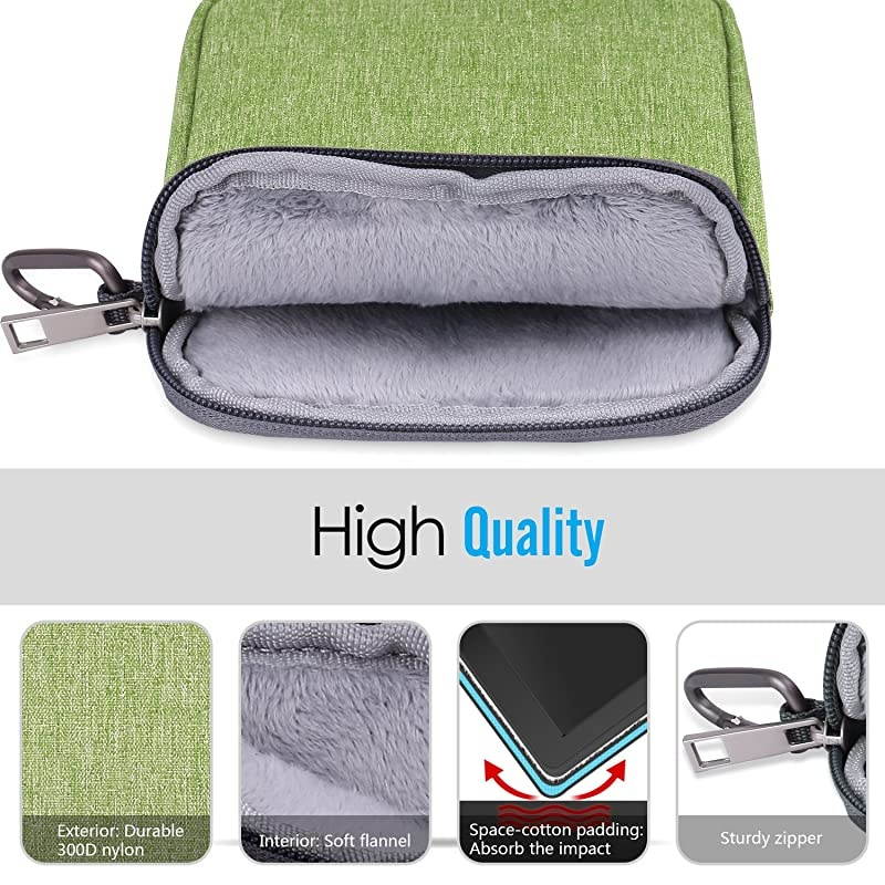6 Inch Kindle Sleeve Case Fits for AllNew Kindle 10th Generation 2019Kindle Paperwhite 2018 Nylon Cover Pouch Bag for Kindle VoyageKindle 8th Gen 2016Kindle Oasis 6 EReader Green