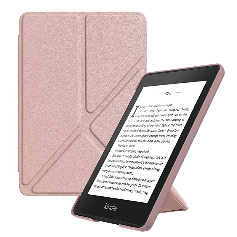 Case Replacement with Kindle Paperwhite (10th Generation, 2018 Releases), Standing Origami Slim Shell Cover with Auto Wake/Sleep for  Kindle Paperwhite 2018 E-Reader - Rose Gold