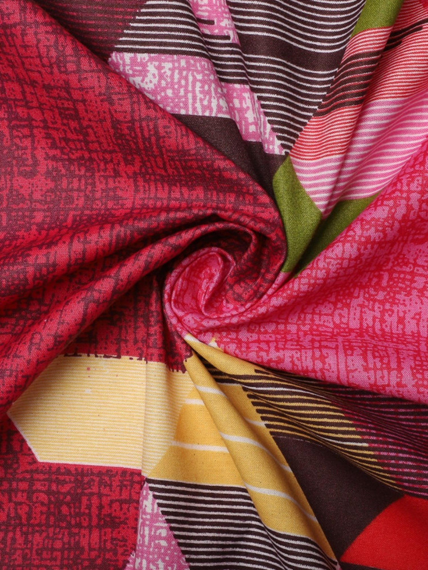 Dhrohar Printed Peach Cotton 180 TC Double Bedsheet with 2 Pillow covers