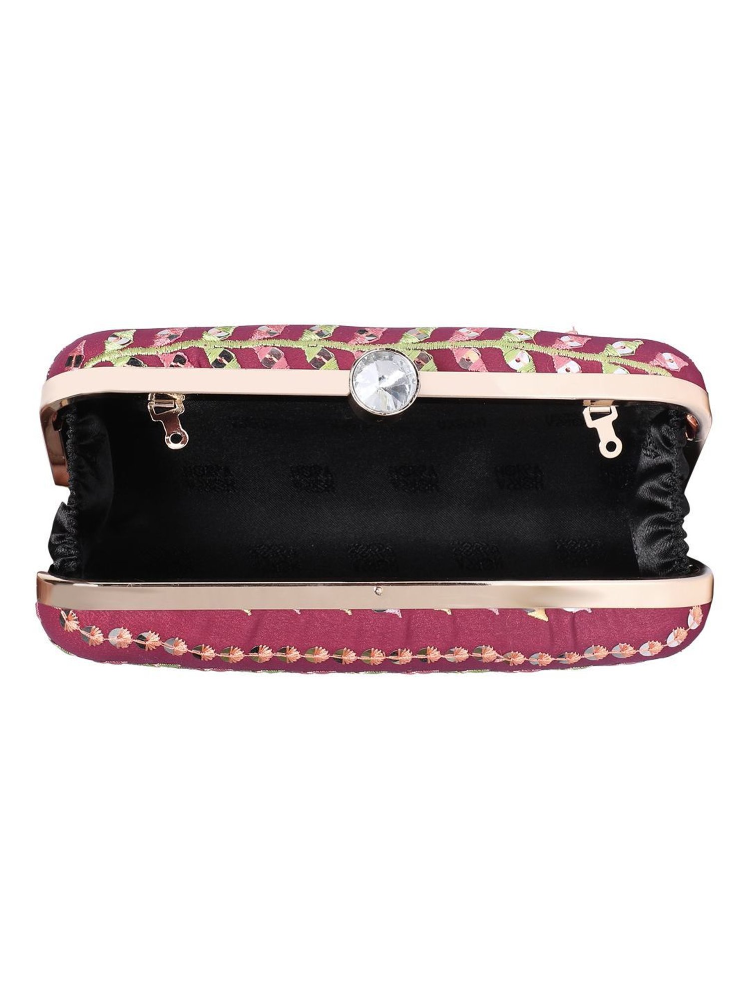 Horra Wine Embellished Clutch