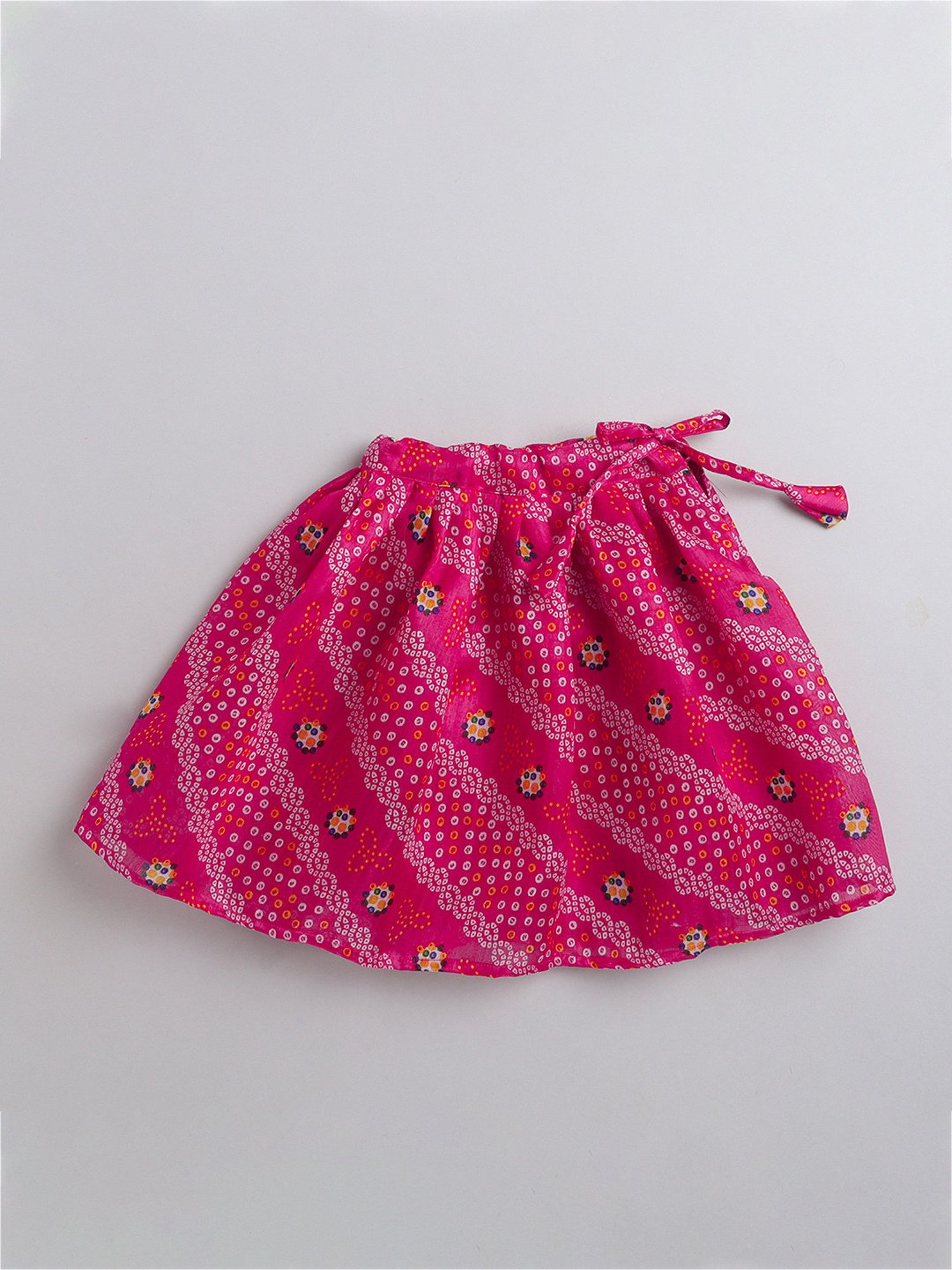 Many Frocks Kids Pink & Orange Printed Lehenga, Choli with Dupatta