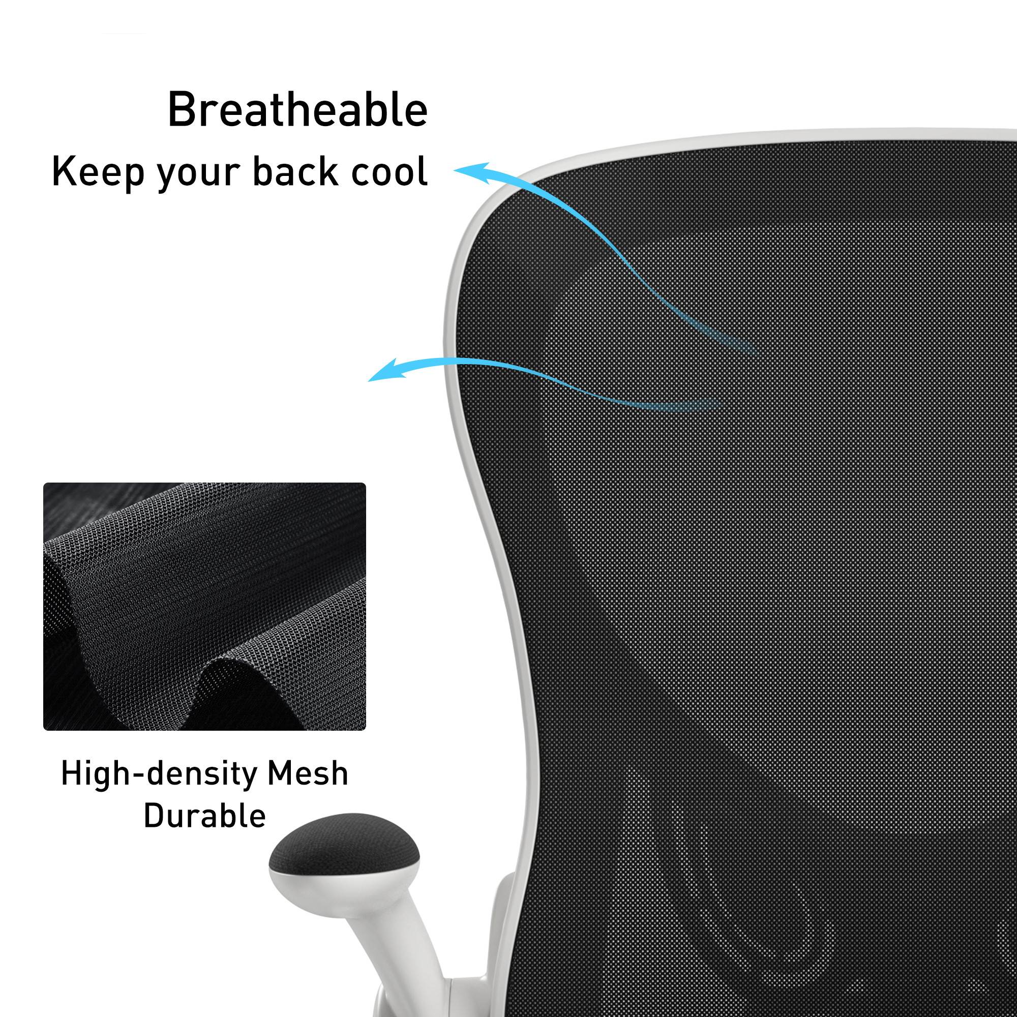 Hbada Office Chair, Ergonomic Desk Chair, Computer Mesh Chair with Lumbar Support and Flip-up Arms, Black