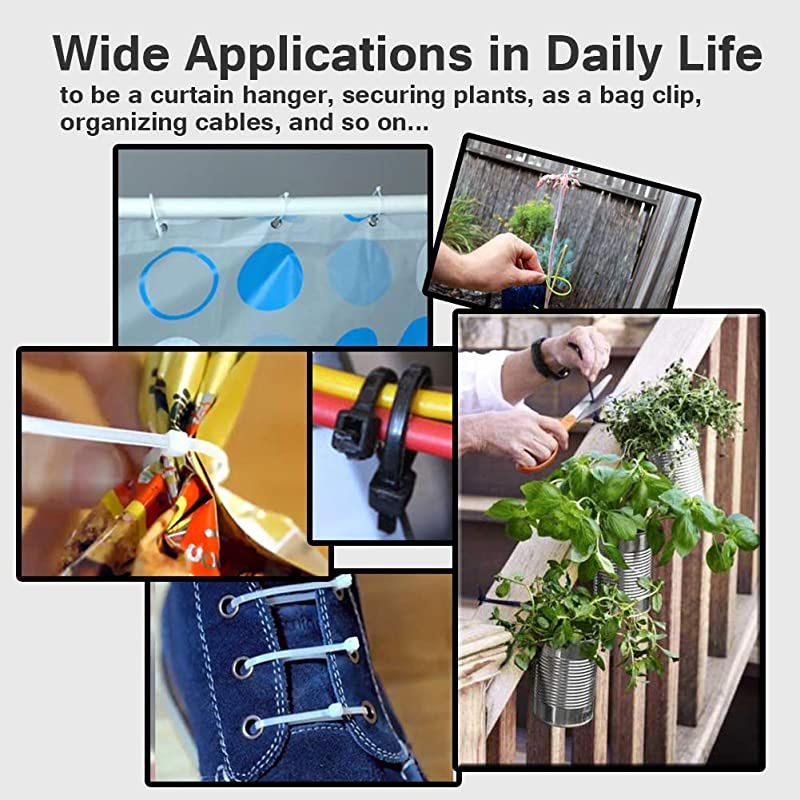 Ties Heavy Duty 12 Inch Actual 118 Inch Cable Ties Black Tie 200 Packs Wire Ties 120LB Tensile Strength UV Resistant PA66 Nylon ties 03 inch Wide and 006 Inch Thick