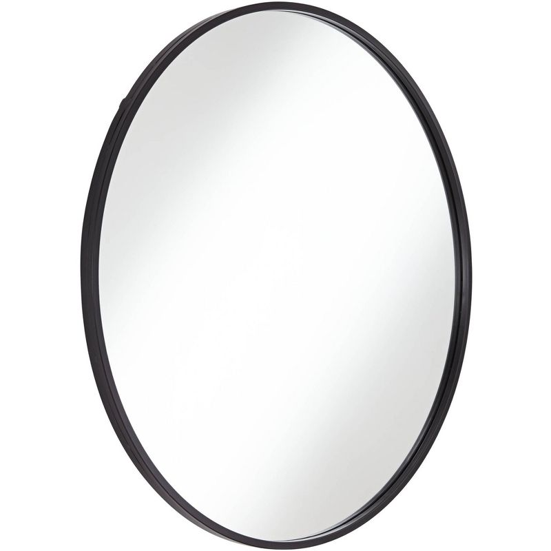 Uttermost Mayfair Matte Black 34" Round Wall Mirror