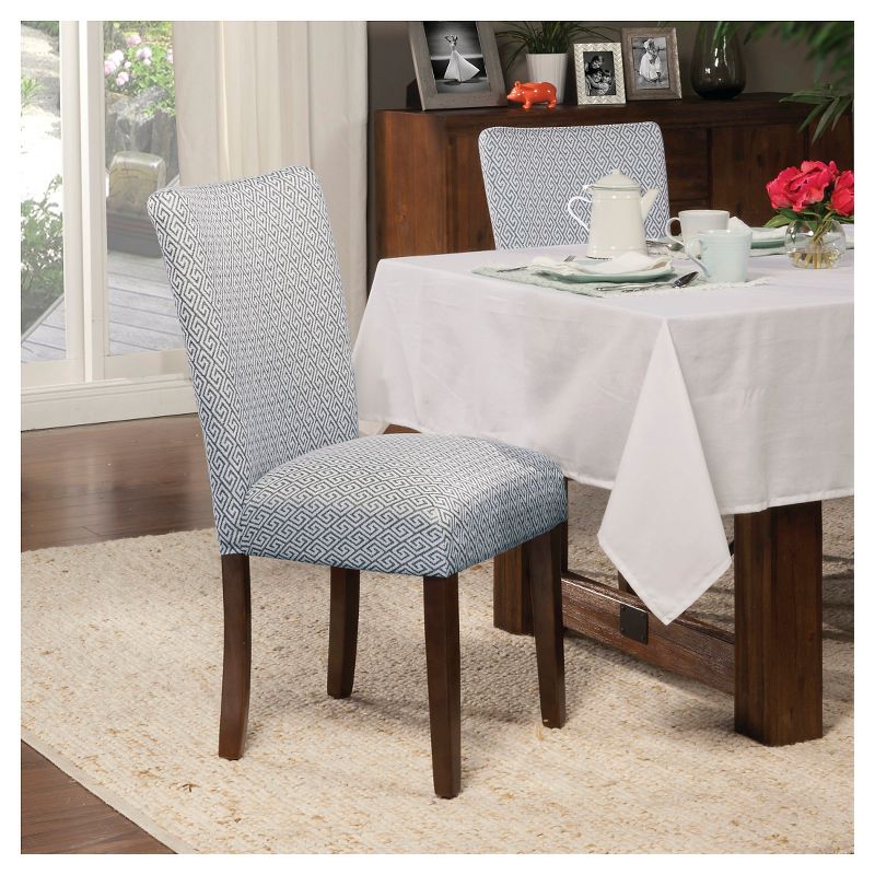 Set of 2 Parson Dining Chair Wood/Navy Key - HomePop