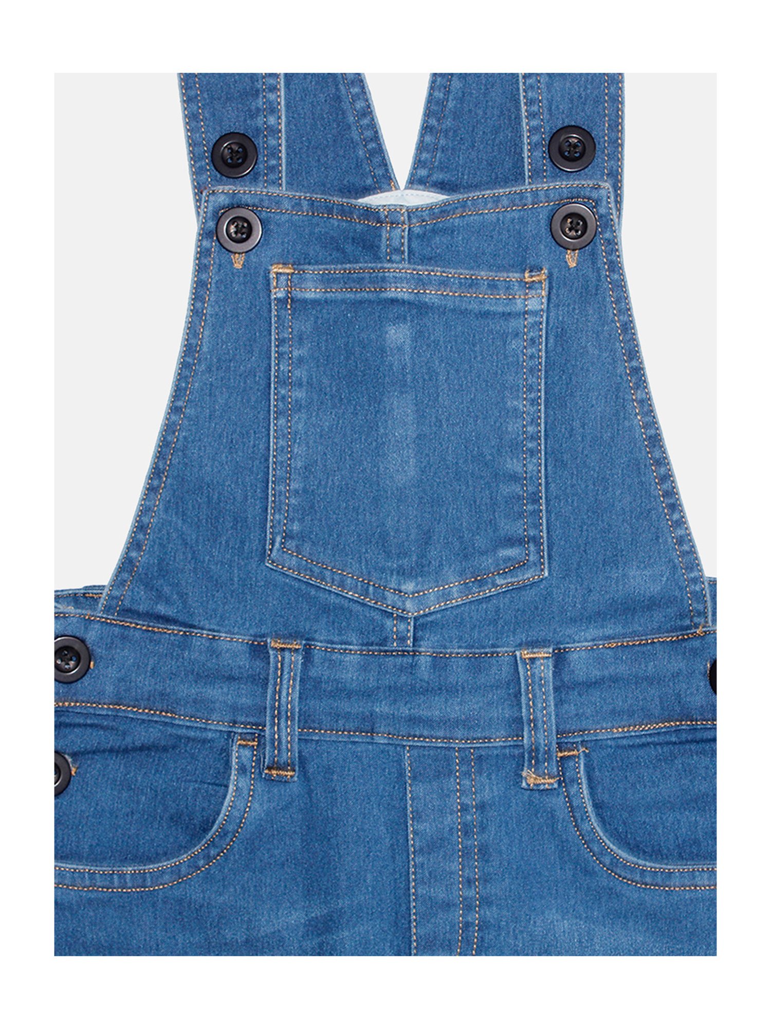 Kiddopanti Kids Blue Solid Dungaree