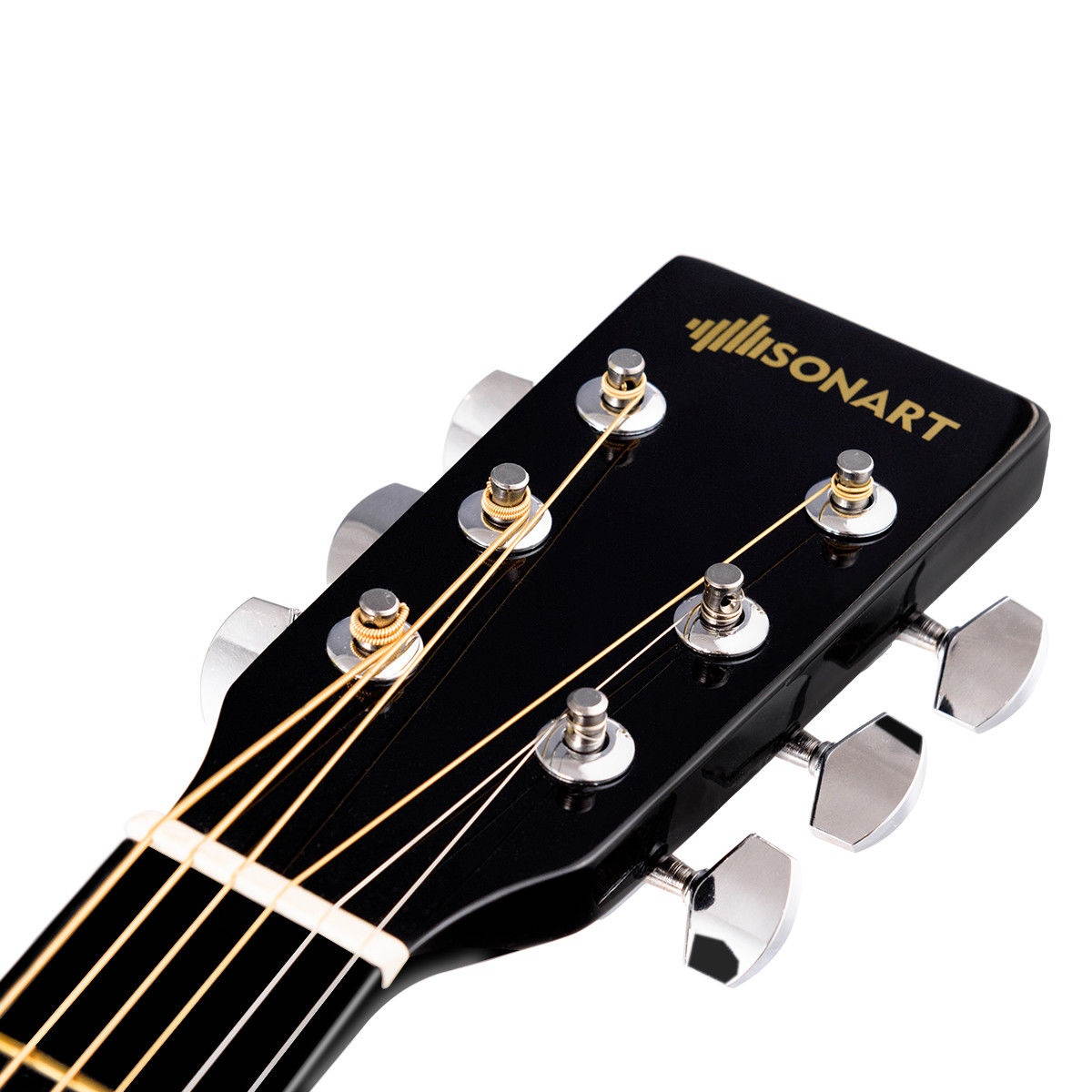 Costway Sonart 41" Acoustic Folk Guitar 6 String w/Case Strap Pick Strings for Beginners