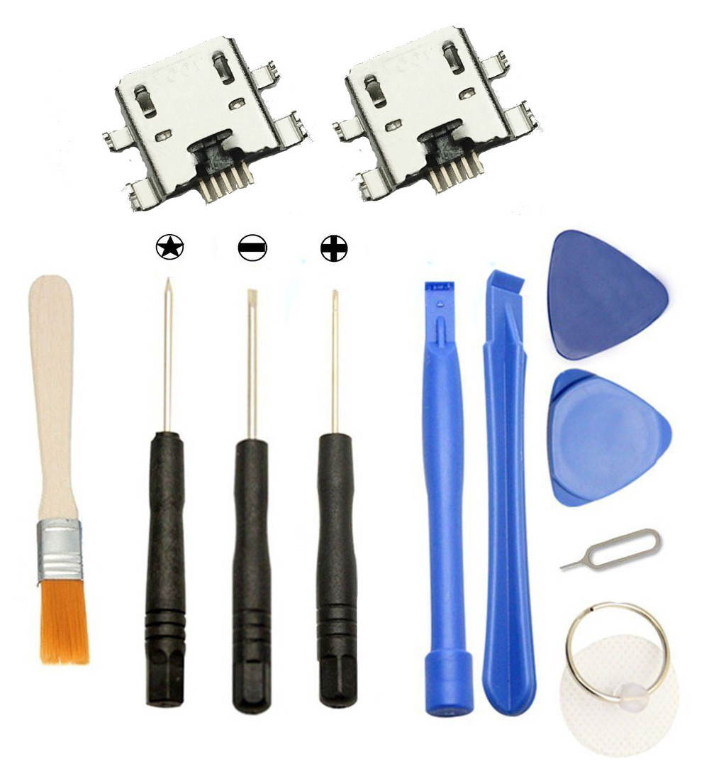 Games&Tech 2 x Micro USB Charging Charger Port + Tools for Asus Google Nexus 7 1st 2nd Generation 2012 2013 E370 ME571K ME370T ME370TG K008