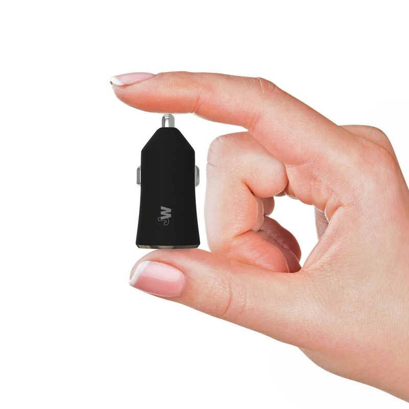 Just Wireless 2.4A/12W 2-Port USB-A Car Charger with 6ft TPU Micro USB to USB-A Cable - Black