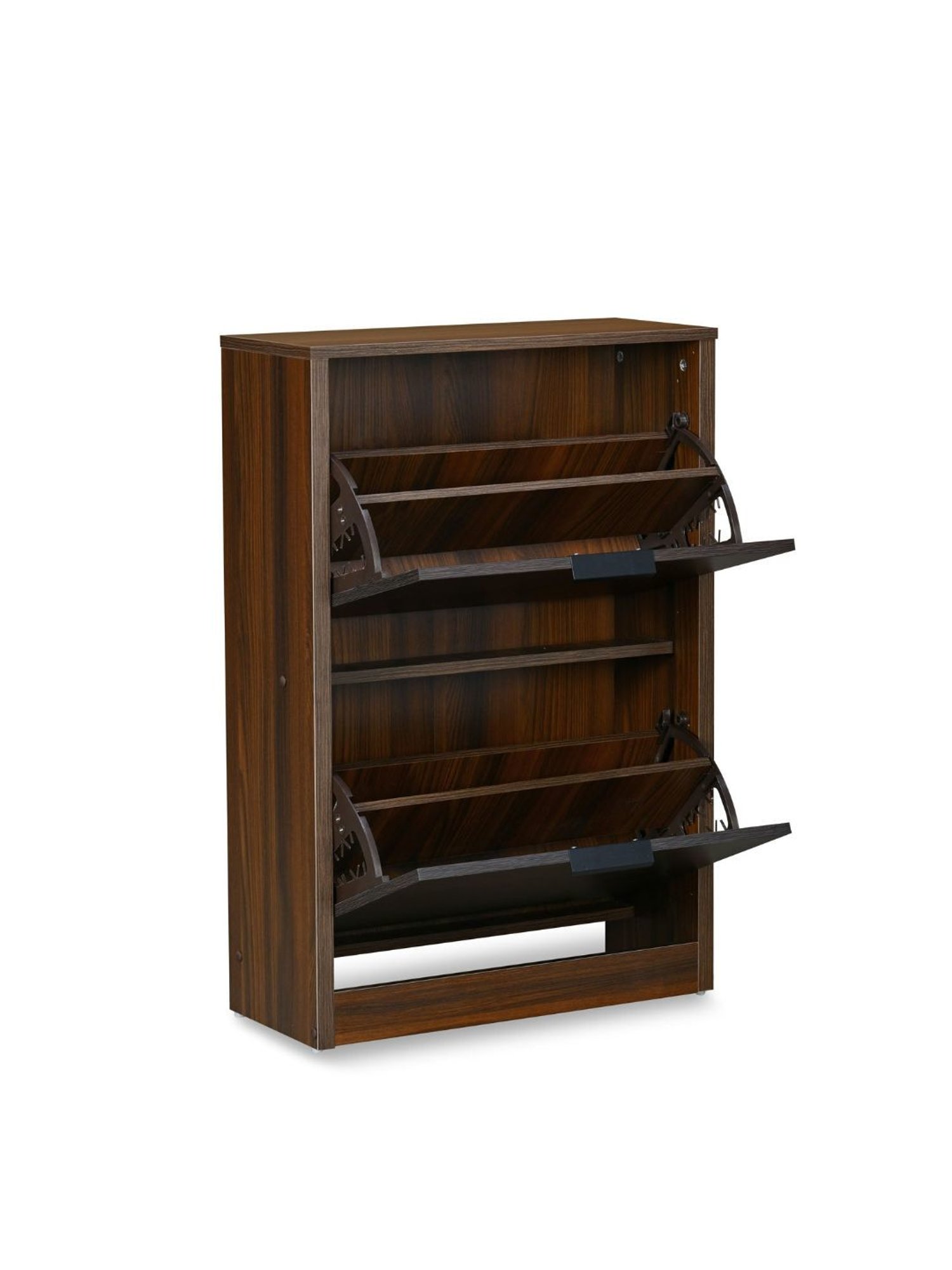 @home Florine Walnut Brown & Wenge Brown Engineered Wood 2 Tier Shoe Cabinet