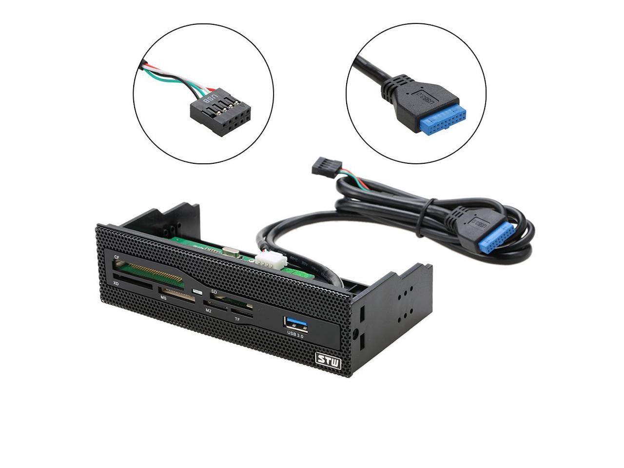 Internal Card Reader Media Multi-Function Dashboard PC Front Panel STW 5.25" USB 3.0 Support CF XD MS M2 TF