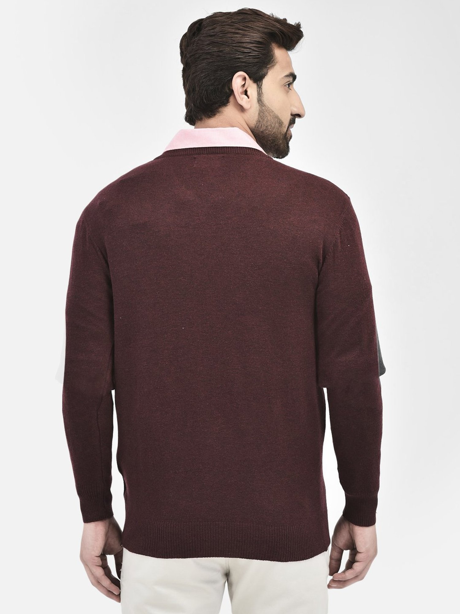 Crimsoune Club Wine Regular Fit Cotton Sweater