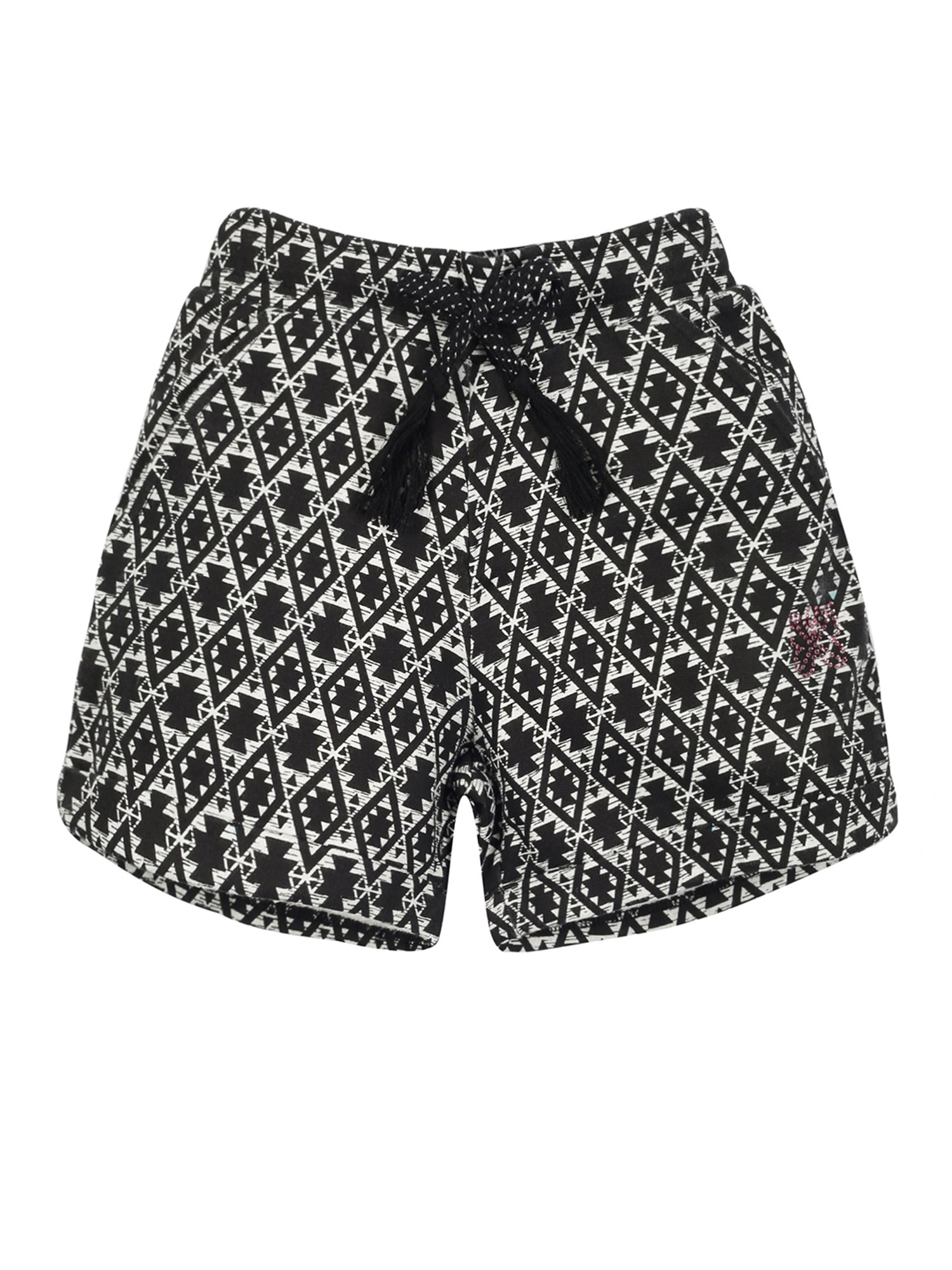 Plum Tree Kids Aqua Blue & Black Printed Poncho T-Shirt with Shorts