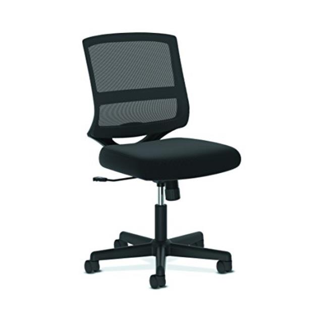 HON ValuTask Mid-Back Mesh Task Chair, Armless Black Mesh Computer Chair (HVL206)