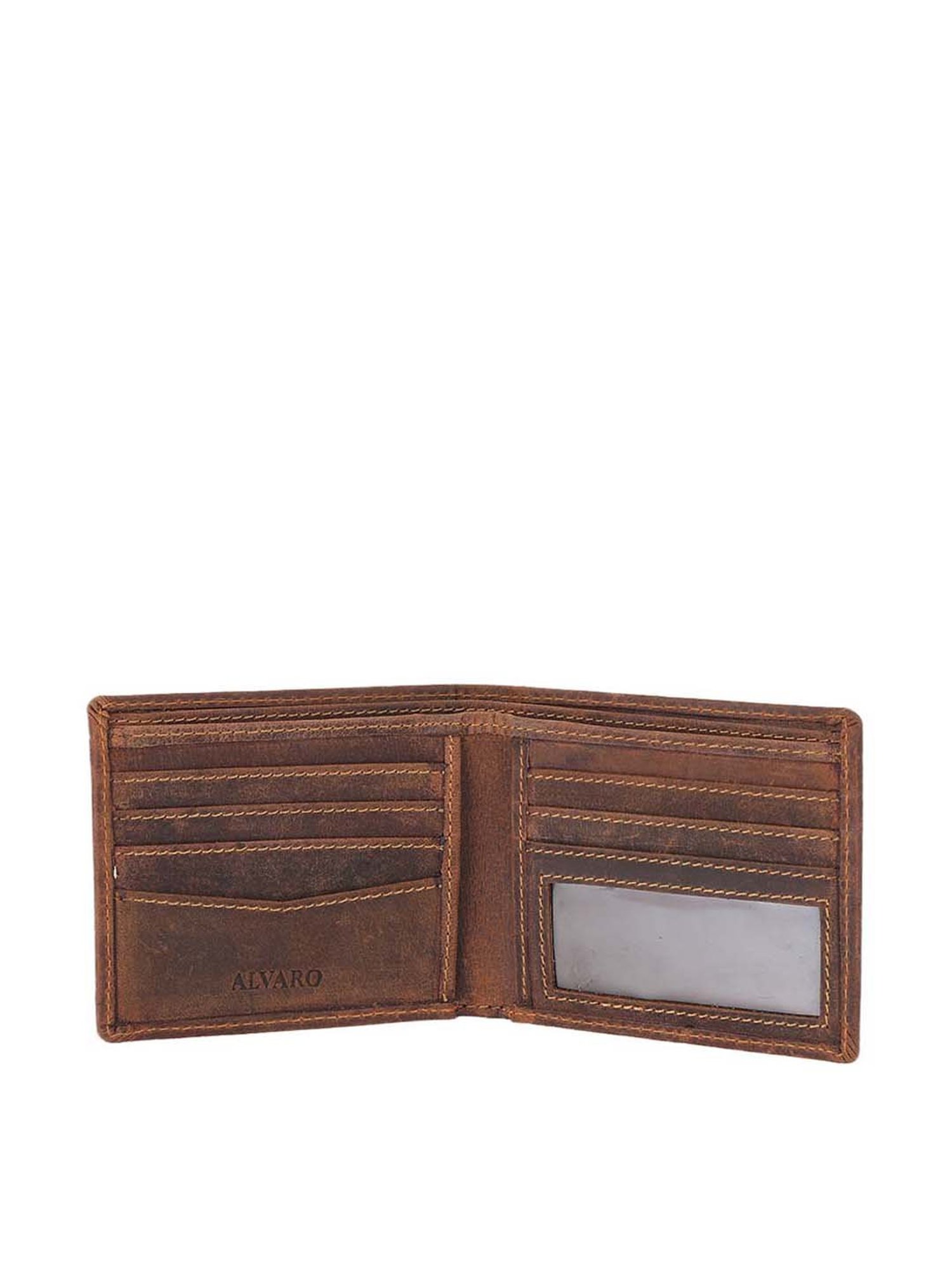 Alvaro Castagnino Brown Leather Bi-Fold Wallet for Men